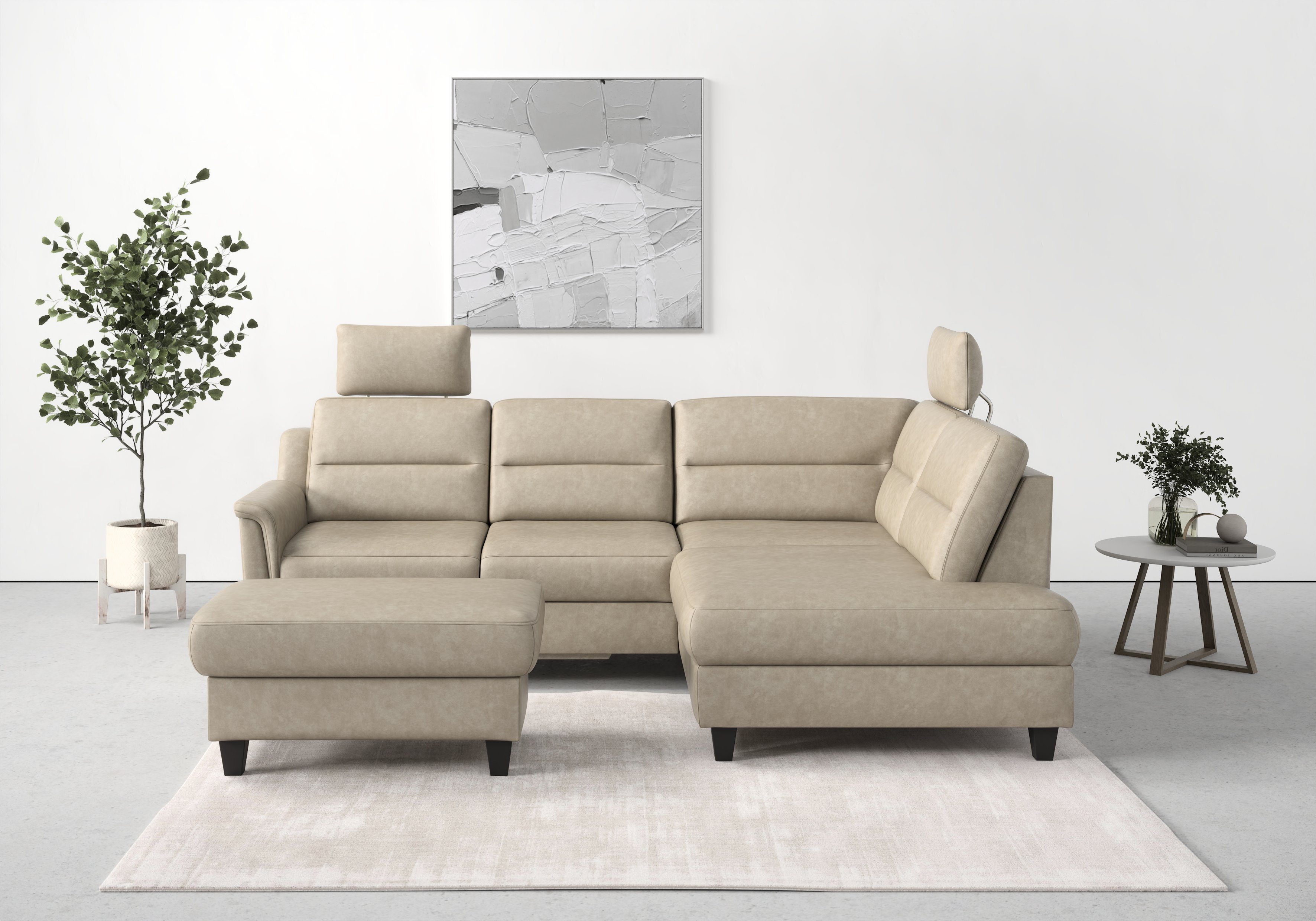 sit&more Ecksofa Farö, Bettfunktion mit und wahlweise Bettkasten Federkern, inklusive