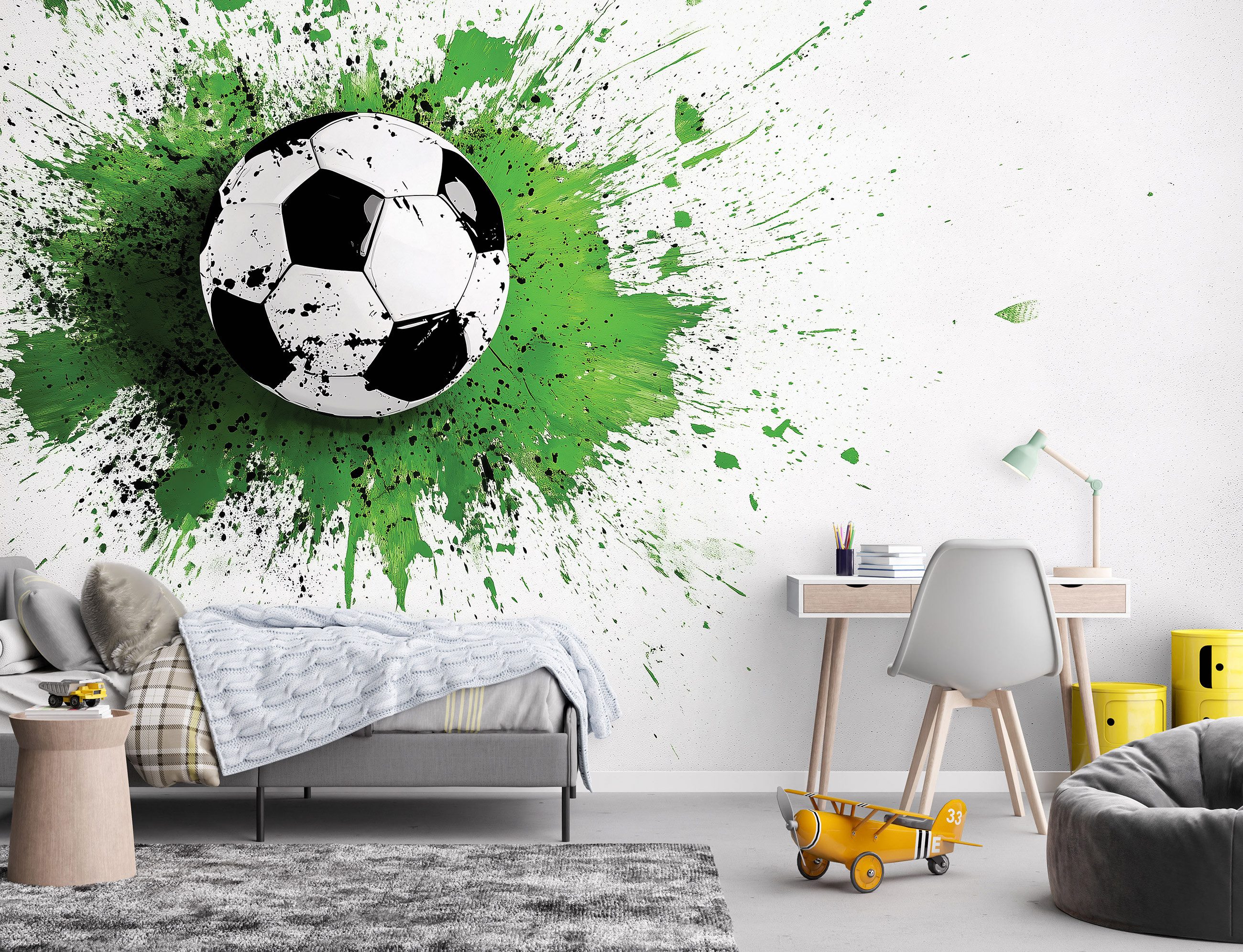 Wallarena Fototapete Kinderzimmer Fußball Grün Kinder Vlies Tapete Wandtape günstig online kaufen