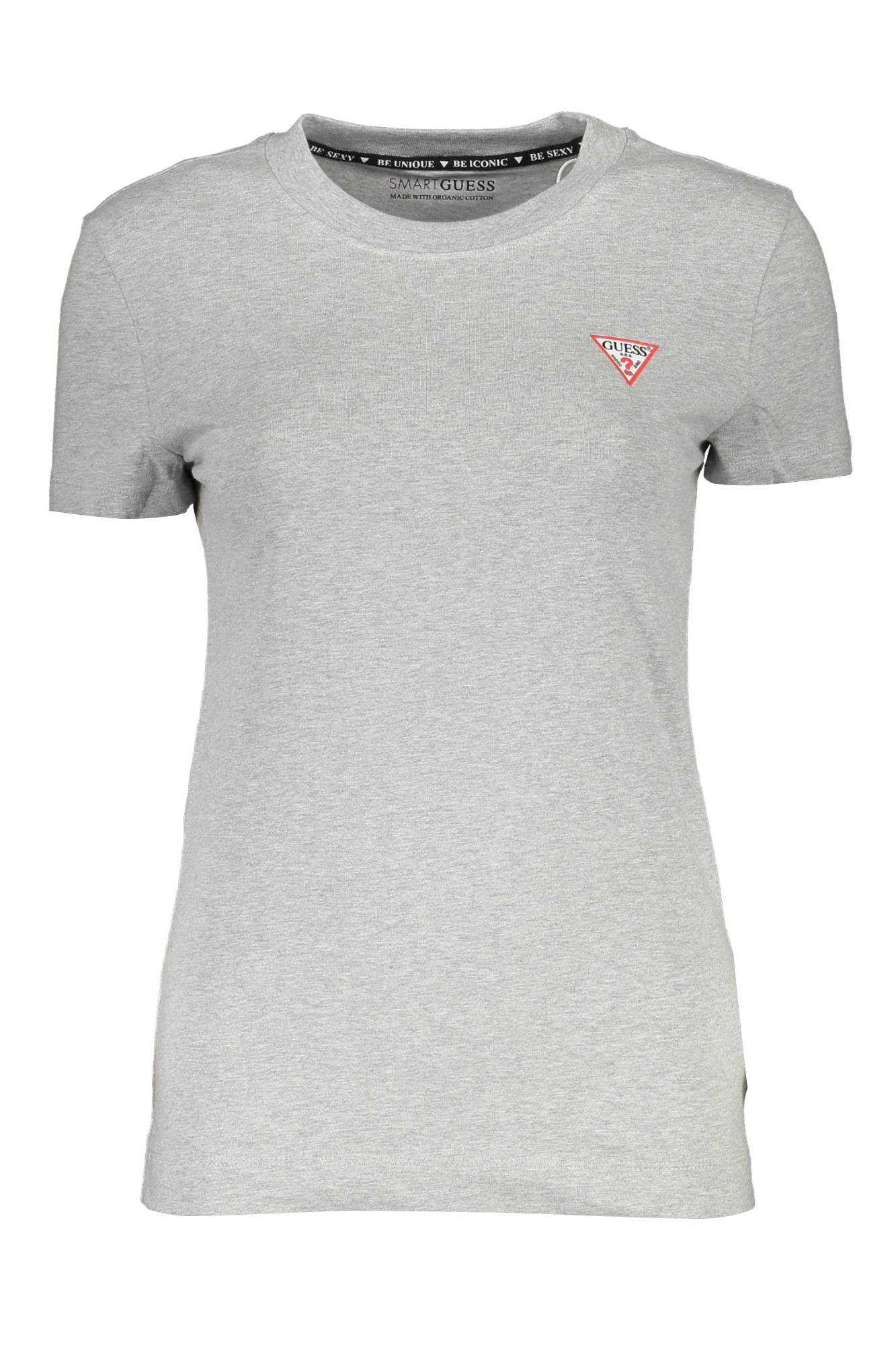 GUESS JEANS T-Shirt Damen Grau T-Shirt mit Rundhals & Logo - 95%