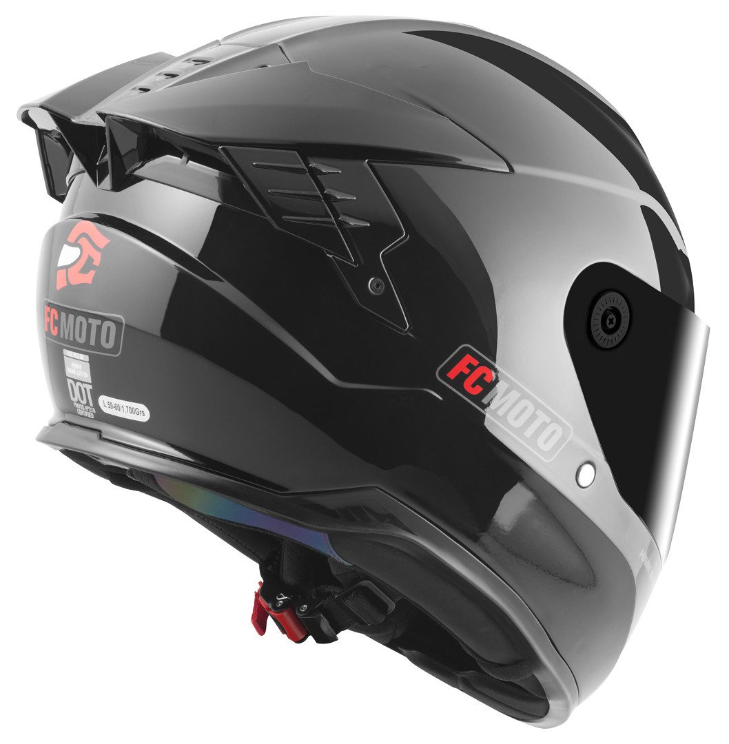 FC-Moto Motorradhelm Hawk EVO Solid Helm, vorbereitet für Kommunikationssystem,vorbereitet für Pinlockschei