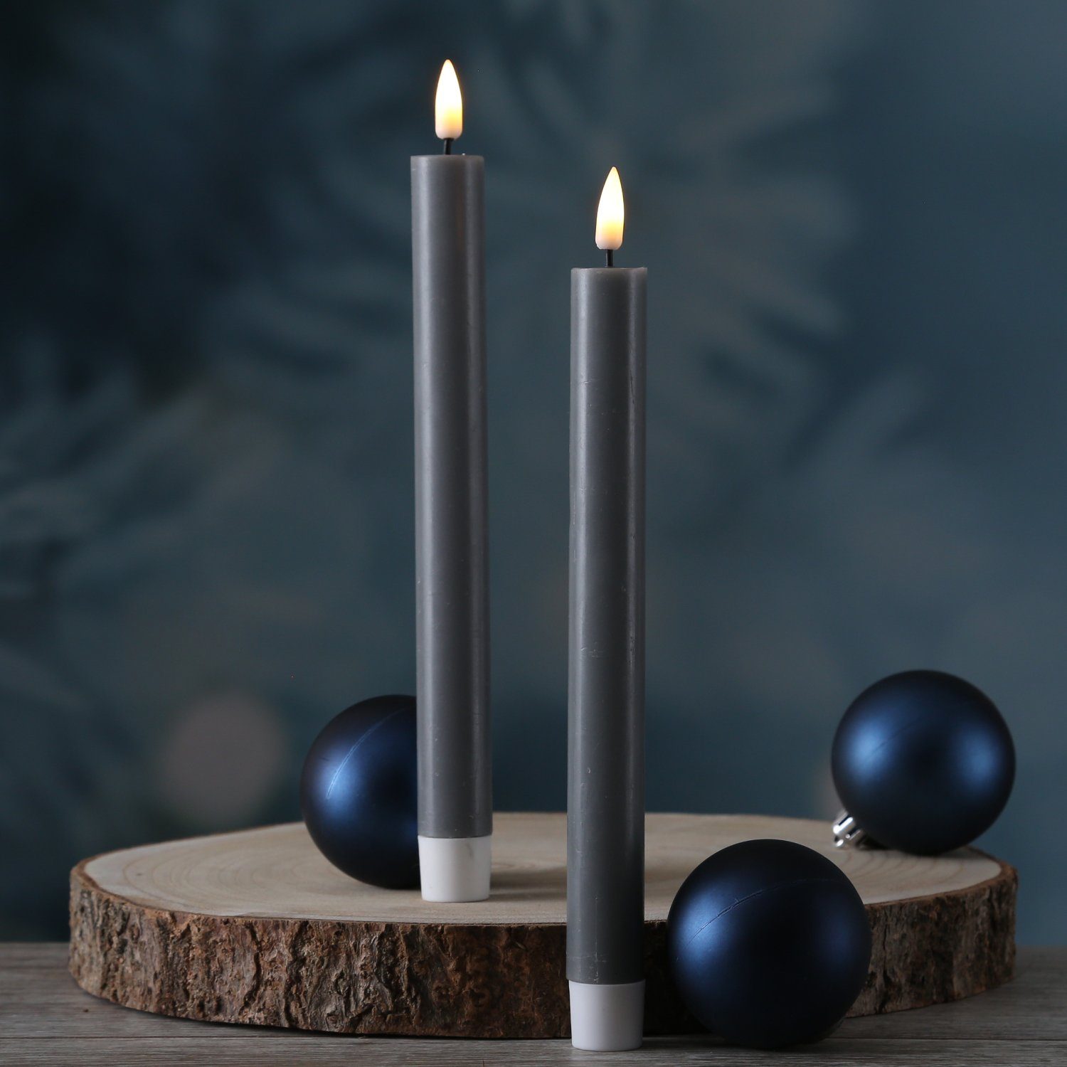 Deluxe Homeart LED-Kerze LED Stabkerzen Mia Tafelkerzen Echtwachs flackernd günstig online kaufen