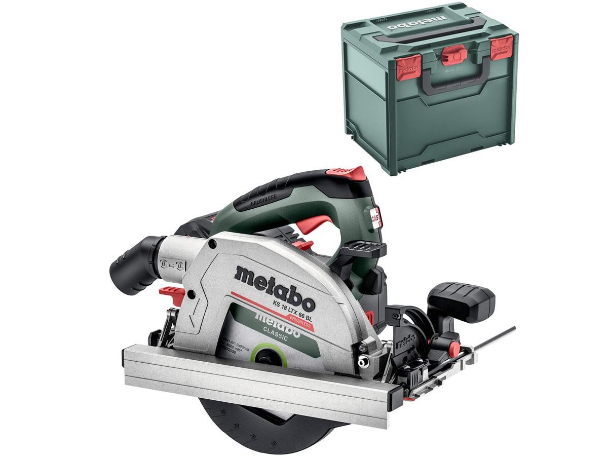metabo Handkreissäge Akku KS 18 LTX 66 BL, ohne Akku und Ladegerät in metaBOX