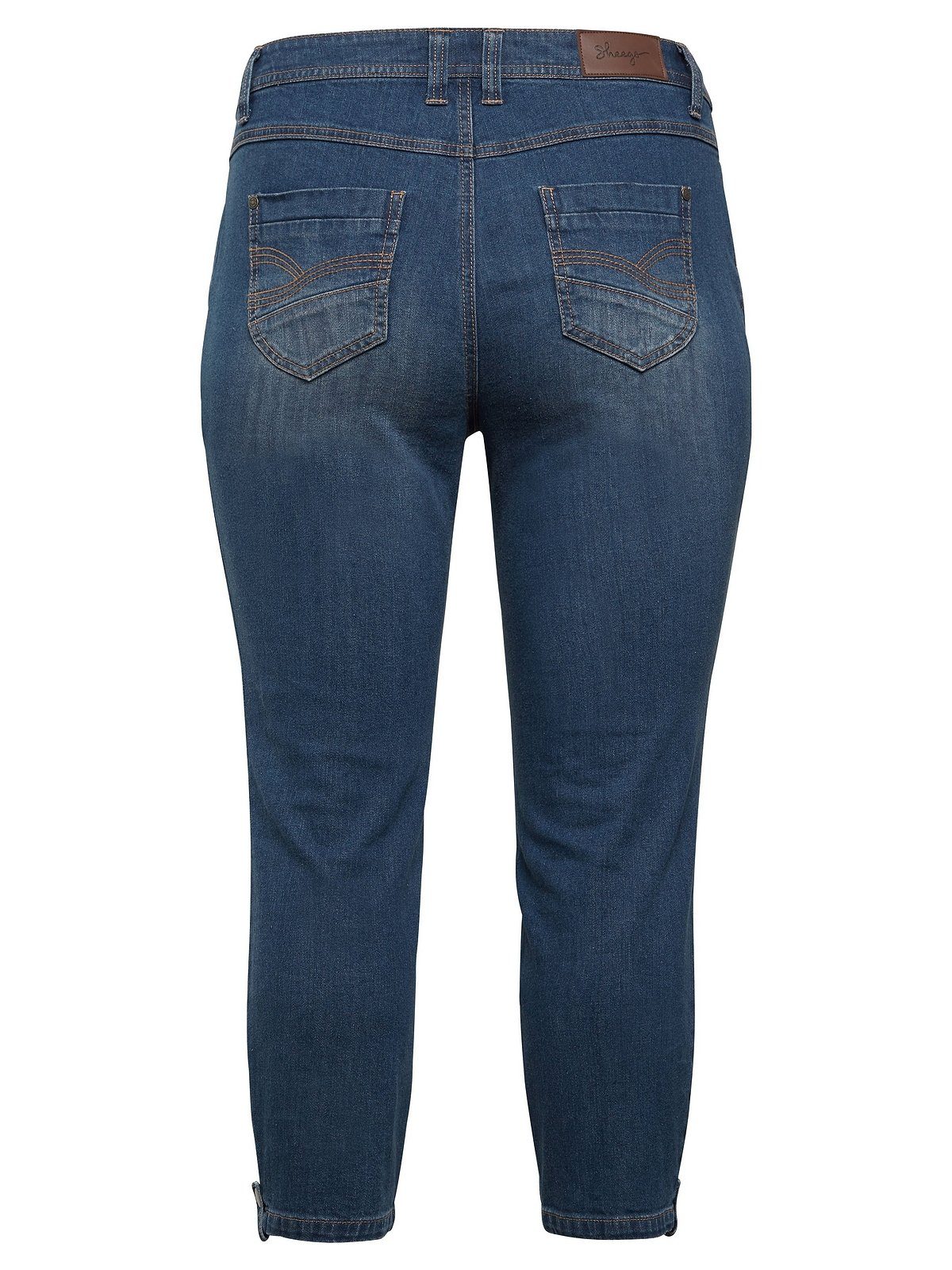 Destroyed-Effekten Größen Stretch-Jeans Sheego Große mit in 7/8-Länge