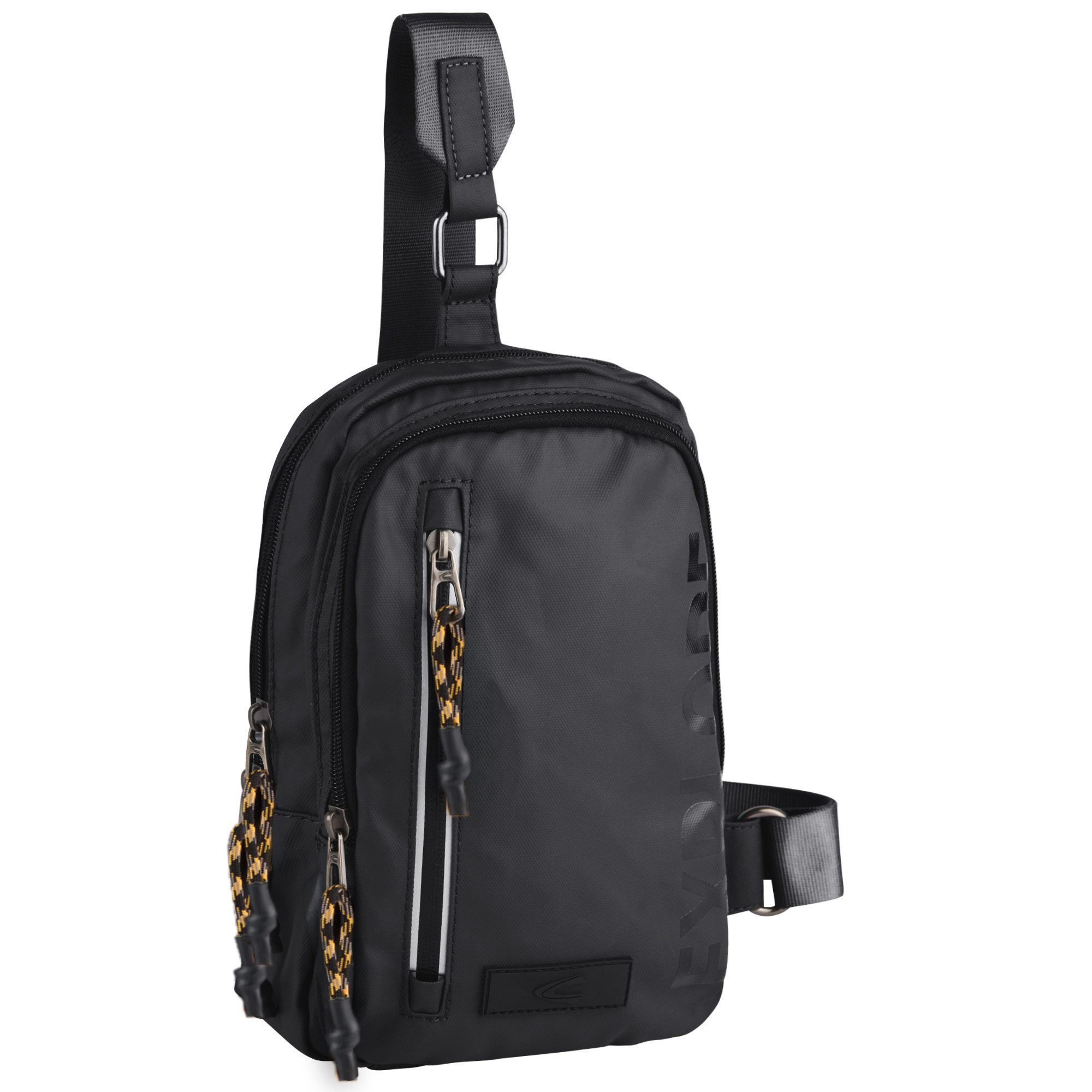 camel active Cityrucksack Explore, wasserabweisendes recyceltes Nylon und reflektierende Reißverschlüsse
