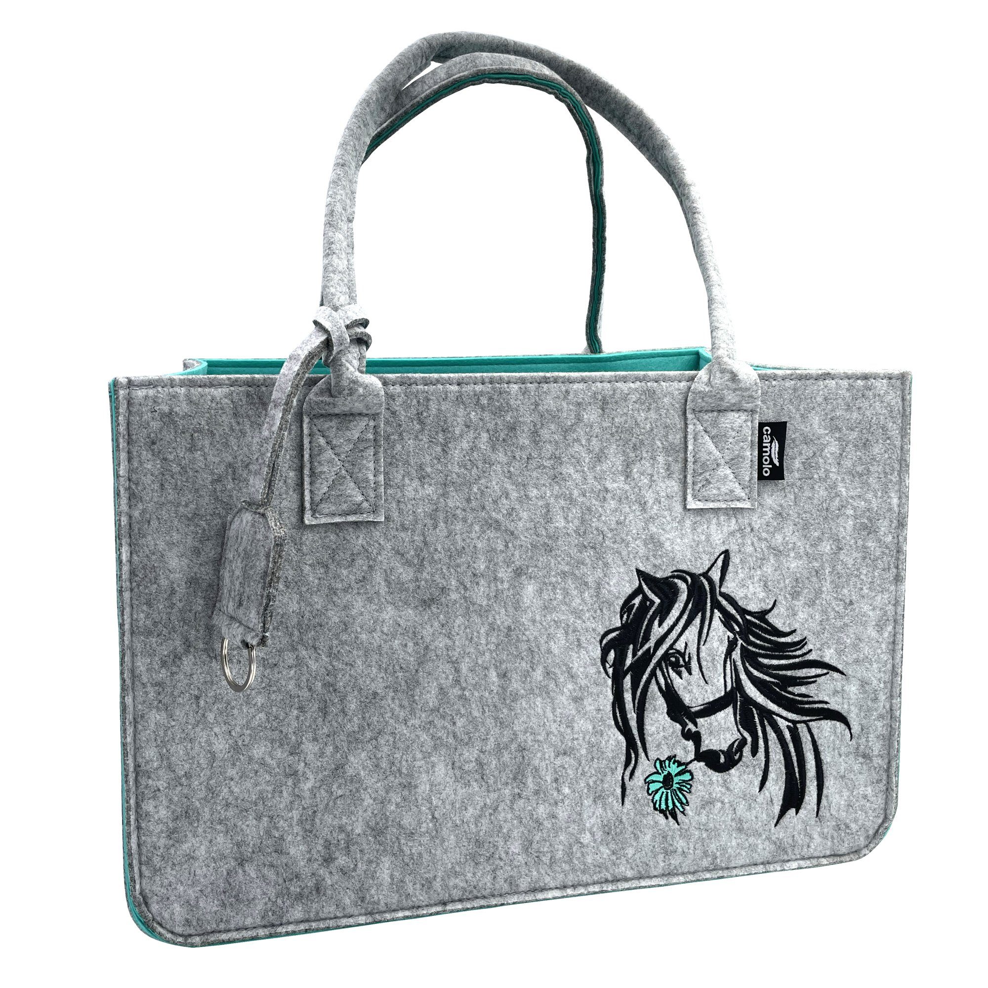 Camolo Tragetasche Filz Einkaufstasche Horse mit Henkel