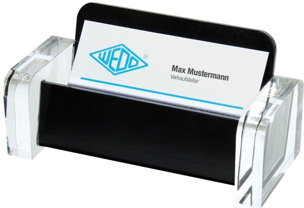 WEDO Visitenkartenhülle Visitenkartenhalter Exclusiv Acryl glasklar schwarz