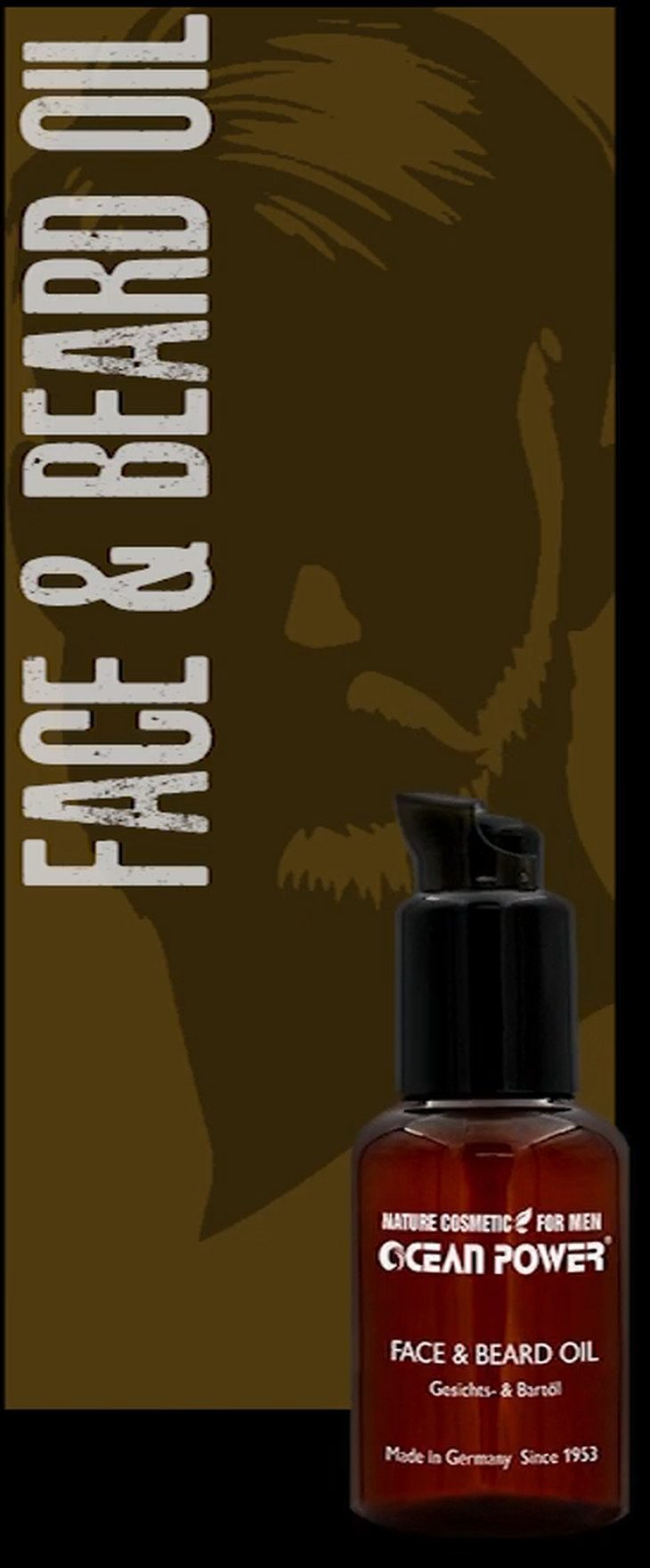 GW Nature Cosmetic Bartöl OCEAN POWER® FOR MEN - Face & Beard Oil Bartöl 50 ml - Herrenpflege, 2-in-1 Gesichts- & Bartöl mit Argan- und Jojobaöl