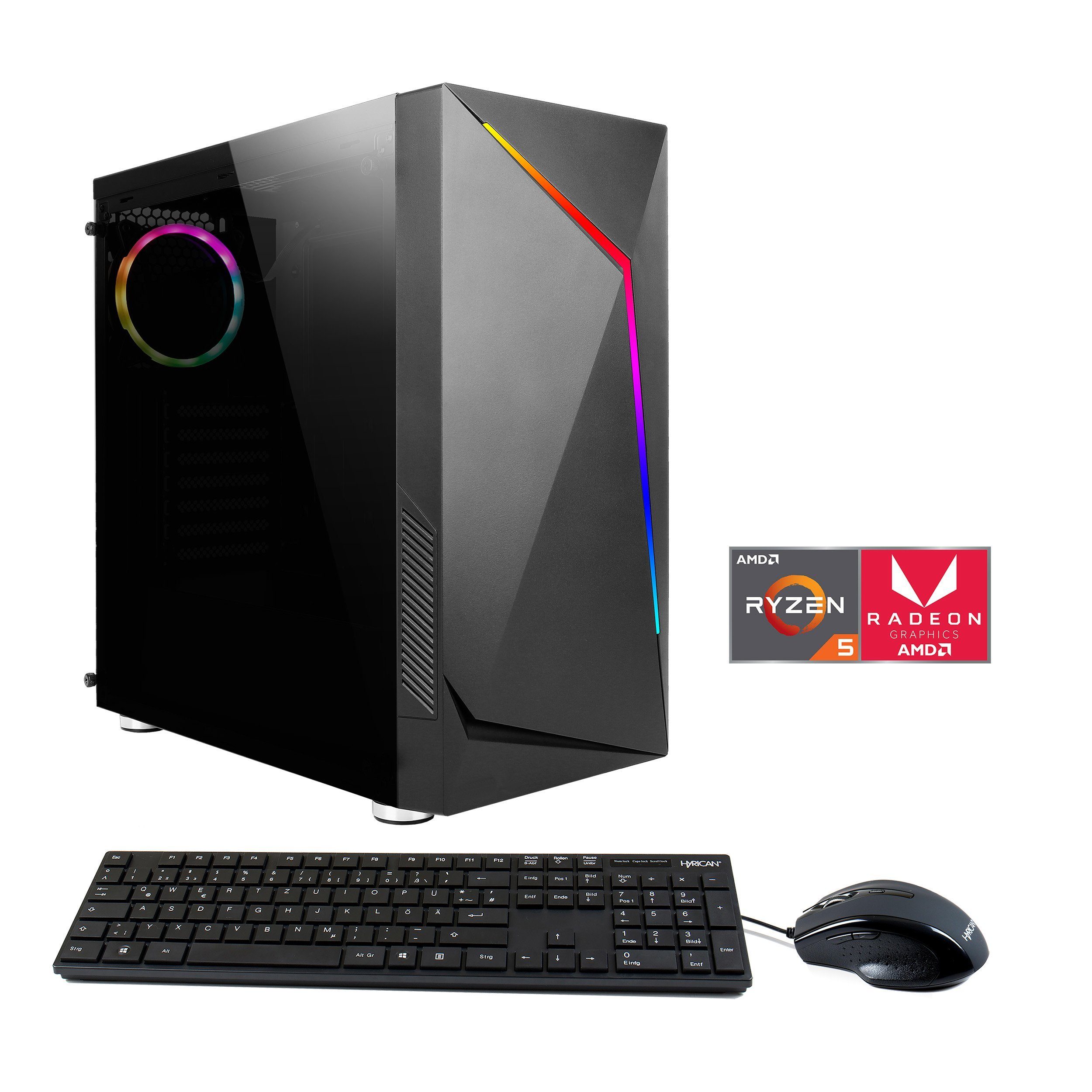 Hyrican Onyx 6910 Gaming-PC (AMD Ryzen 5 5600G, Radeon Graphics, 16 GB RAM,  1000 GB SSD, Luftkühlung, Windows 11)