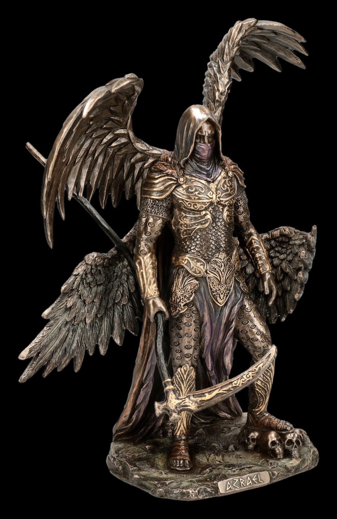 Figuren Shop GmbH Dekofigur Azrael Figur – Erzengel Statue Gothic Deko Sammler 27 cm Dekofigur