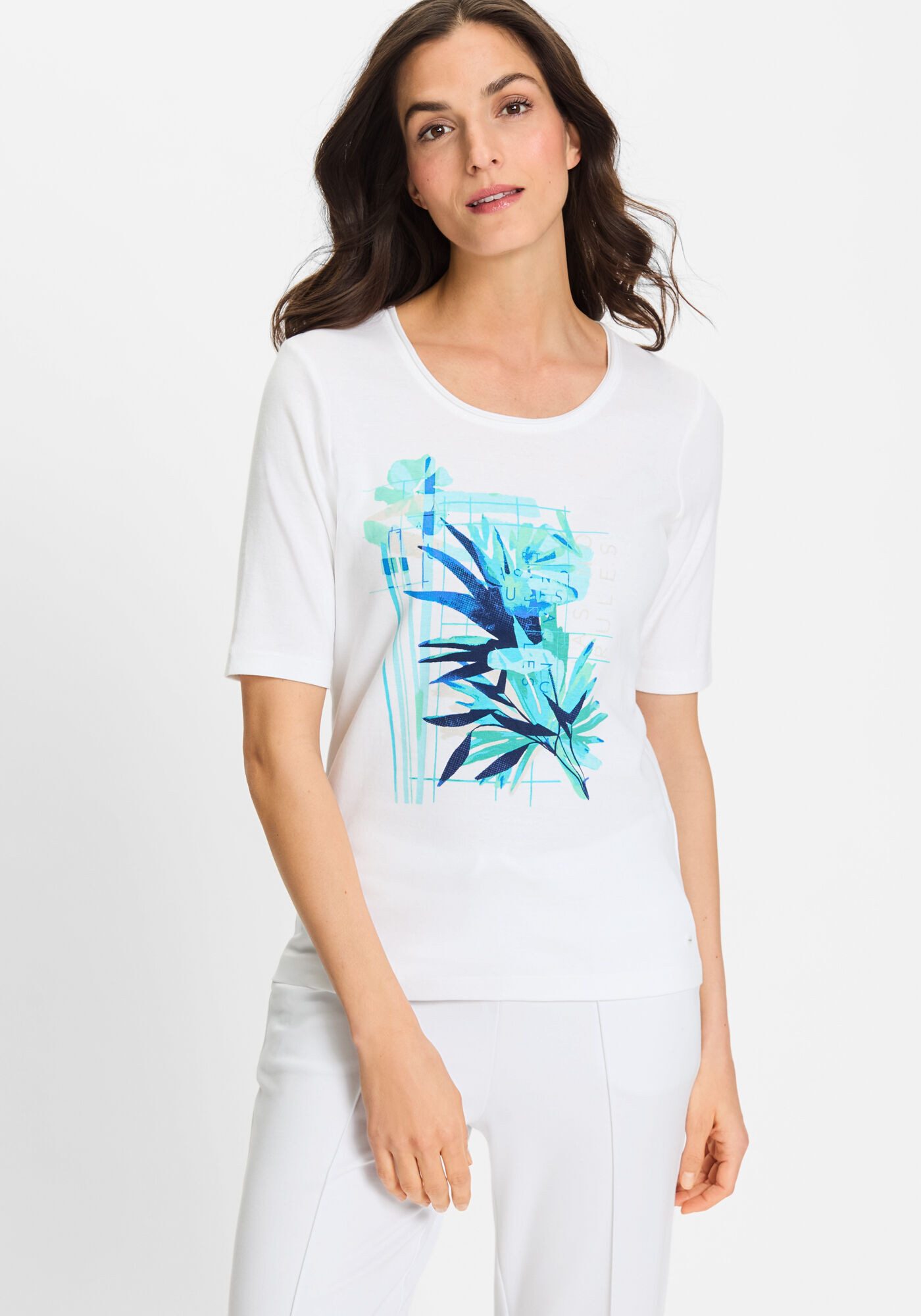 Olsen Print-Shirt (1-tlg) mit glitzernder Ziernaht günstig online kaufen