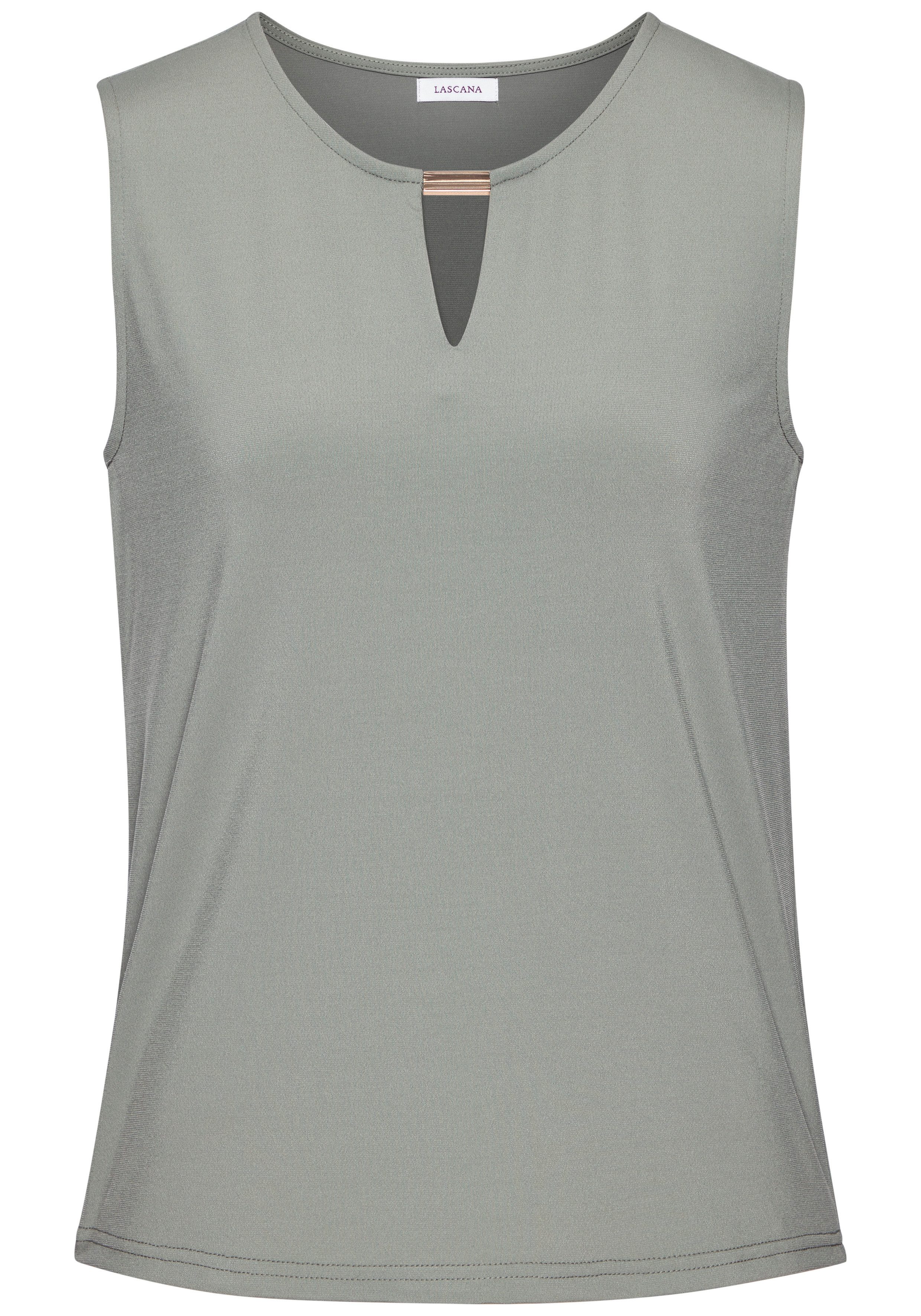 LASCANA Tanktop aus glatter Jerseyqualität mit Cut-out, elegantes Sommertop, bügelfrei. € 29,99
