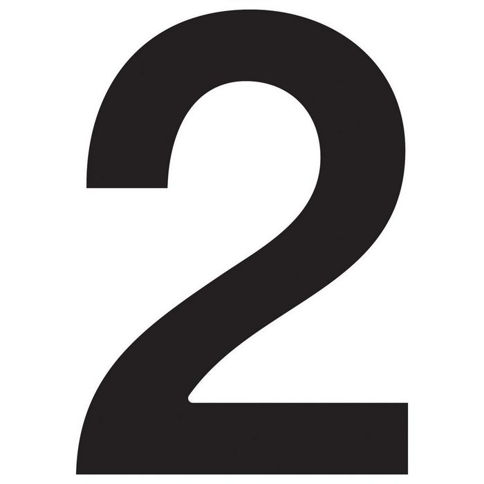 Bravios Briefkasten Hausnummer ''2'' Schwarz