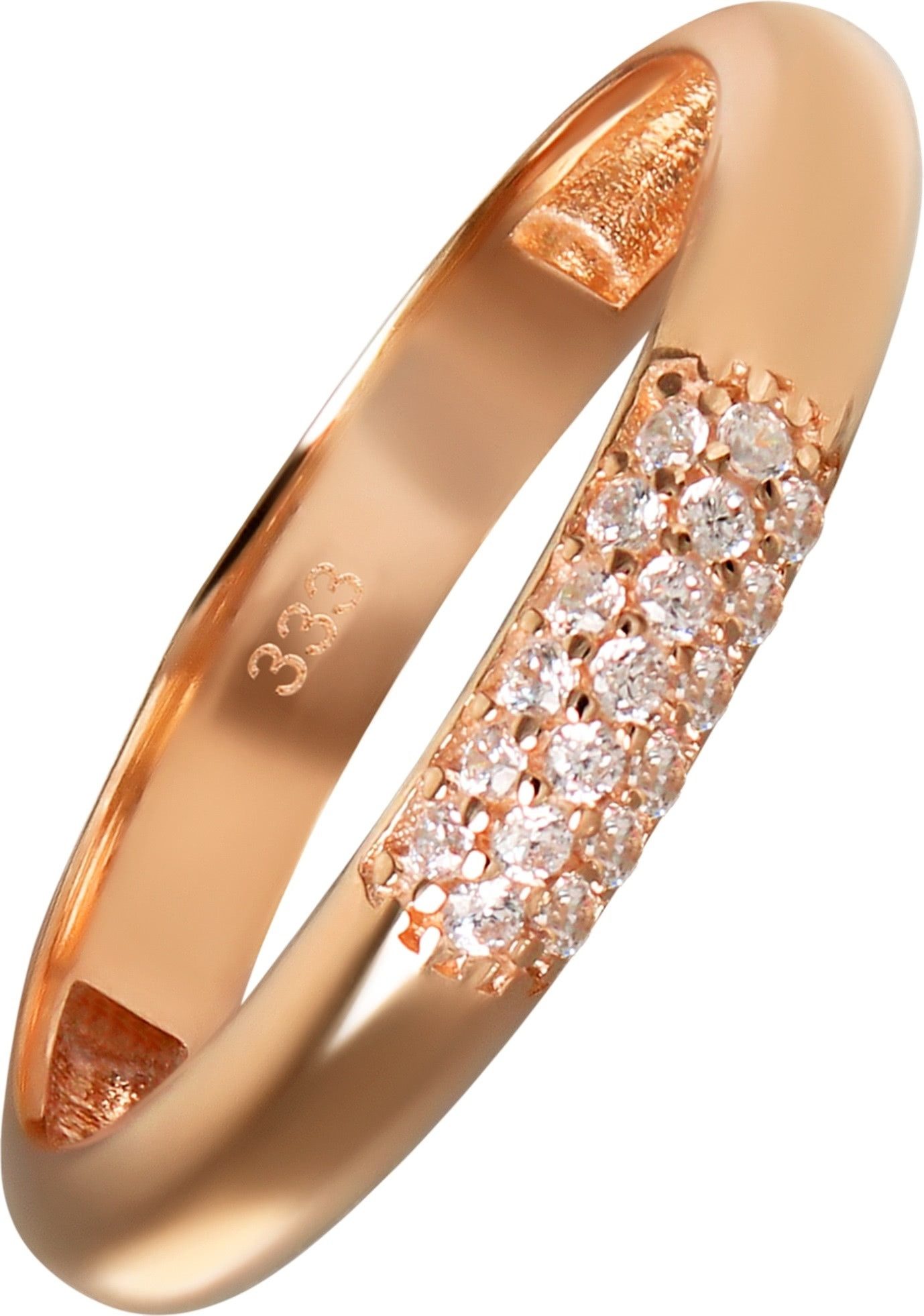 Balia Goldring Balia Damen Ring aus 333 Rosegold (Fingerring), Damen Ring 3 reihig Zirkonia, 58 (18,5), Gold 333, Farbe: rose