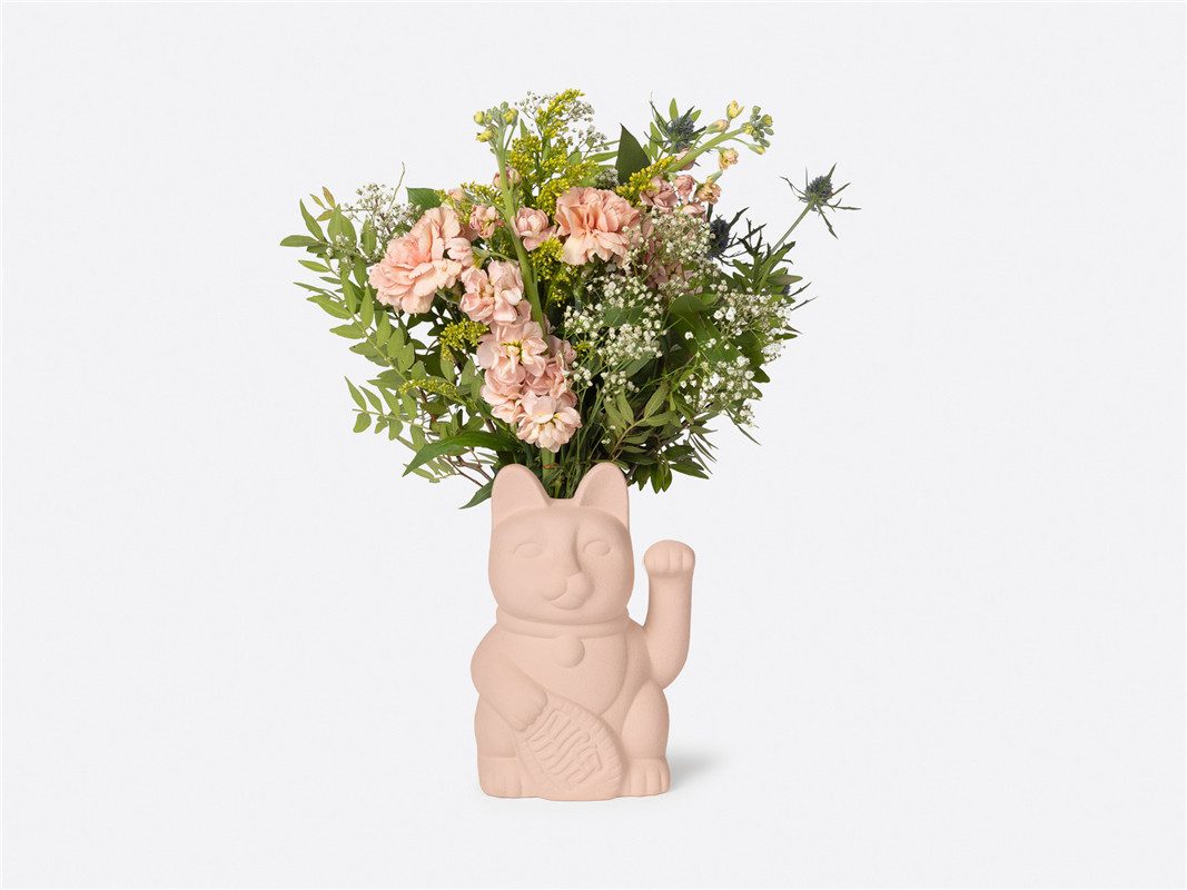 DOIY Dekovase Neko Vase Lucky Cat (Keramik, 1 St., Katze), Tischvase, ca.13 x 10 x 19 cm