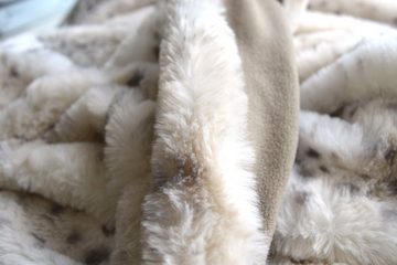Wohndecke Schneeleopard, MESANA, aus hochwertigem Fellimitat