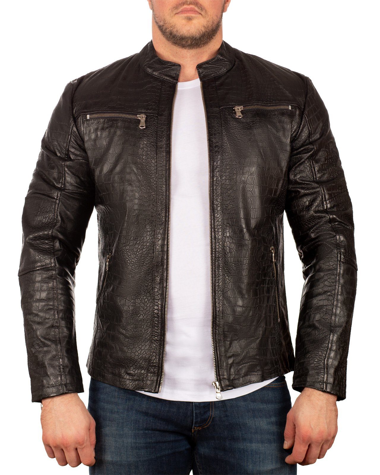 Style ECHTLEDER (1-St) Herren Jacke 20RS24LUX im Reichstadt Lederjacke Reichstadt Krokodil