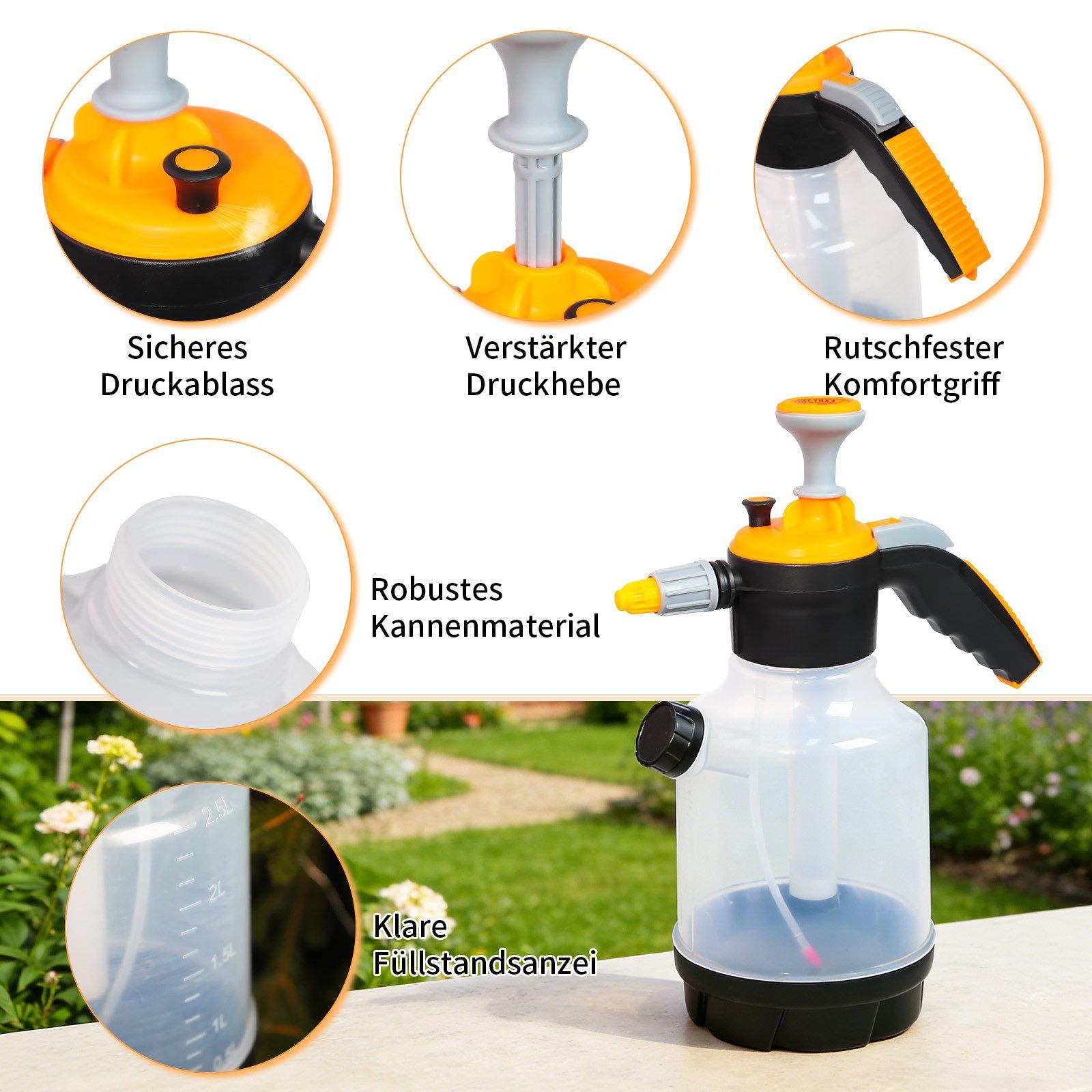 M&W DAS DESIGN Sprühflasche Sprühflasche Drucksprüher Pumpsprühflasche Für Pflanzen Garten
