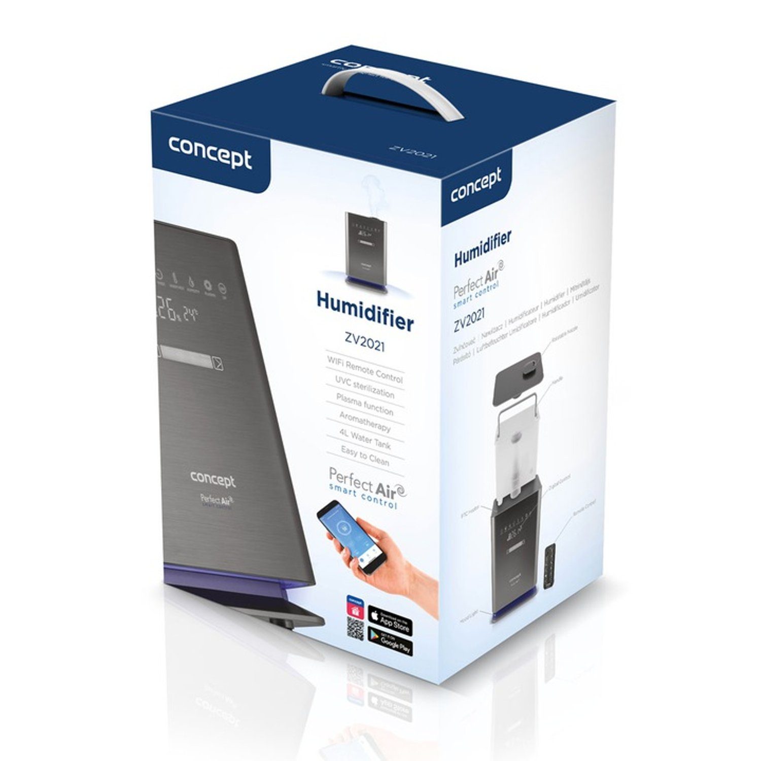 Concept Luftbefeuchter Perfect AirSmart, Timer: 1-12 h, Wassertankkapazität 4,6 l