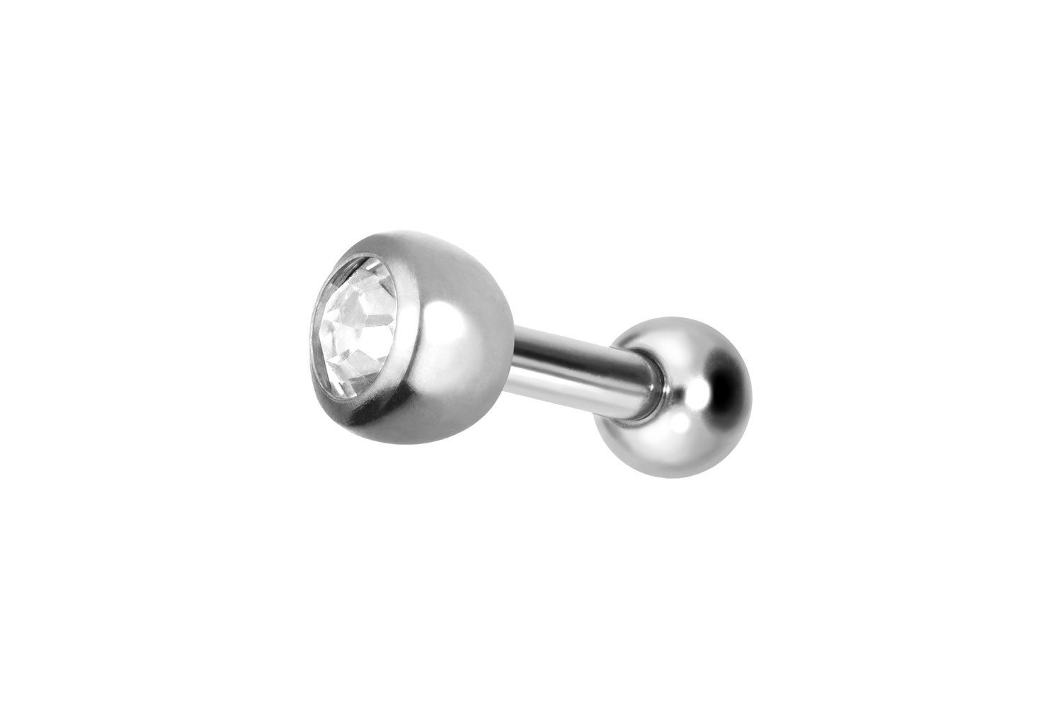 Piercing-Set Titan Ohrpiercing mit Innengewinde KRISTALL