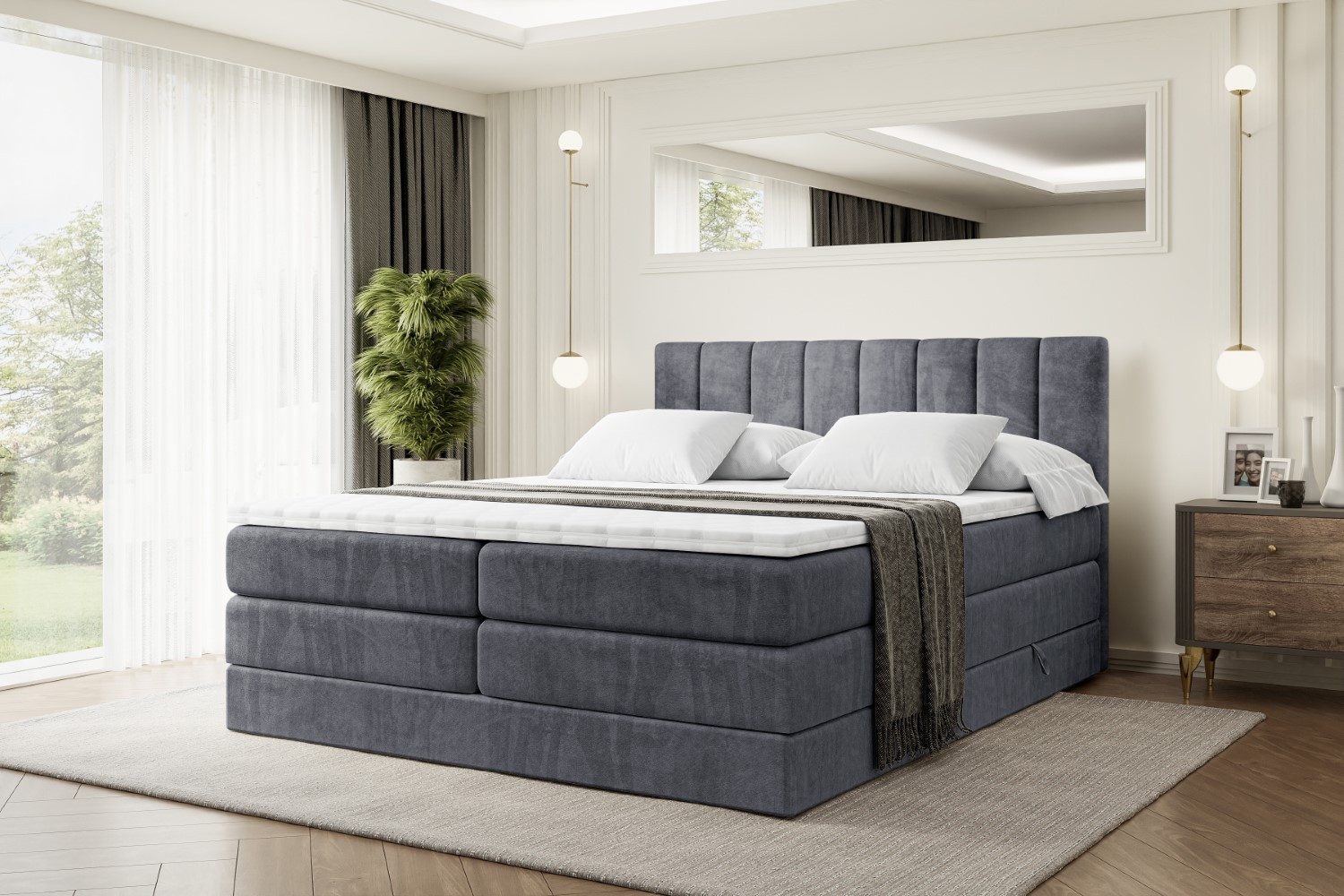 ALTDECOR Boxspringbett OTTA KING (Multipocket-Matratze H4, H3 Matratze Bone günstig online kaufen