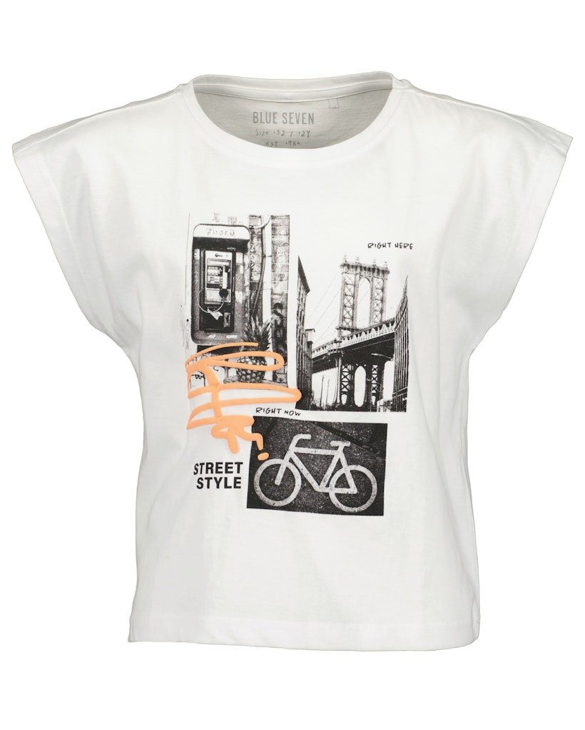 T-Shirt Blue Seven Mädchen T-Shirt Street style weiß