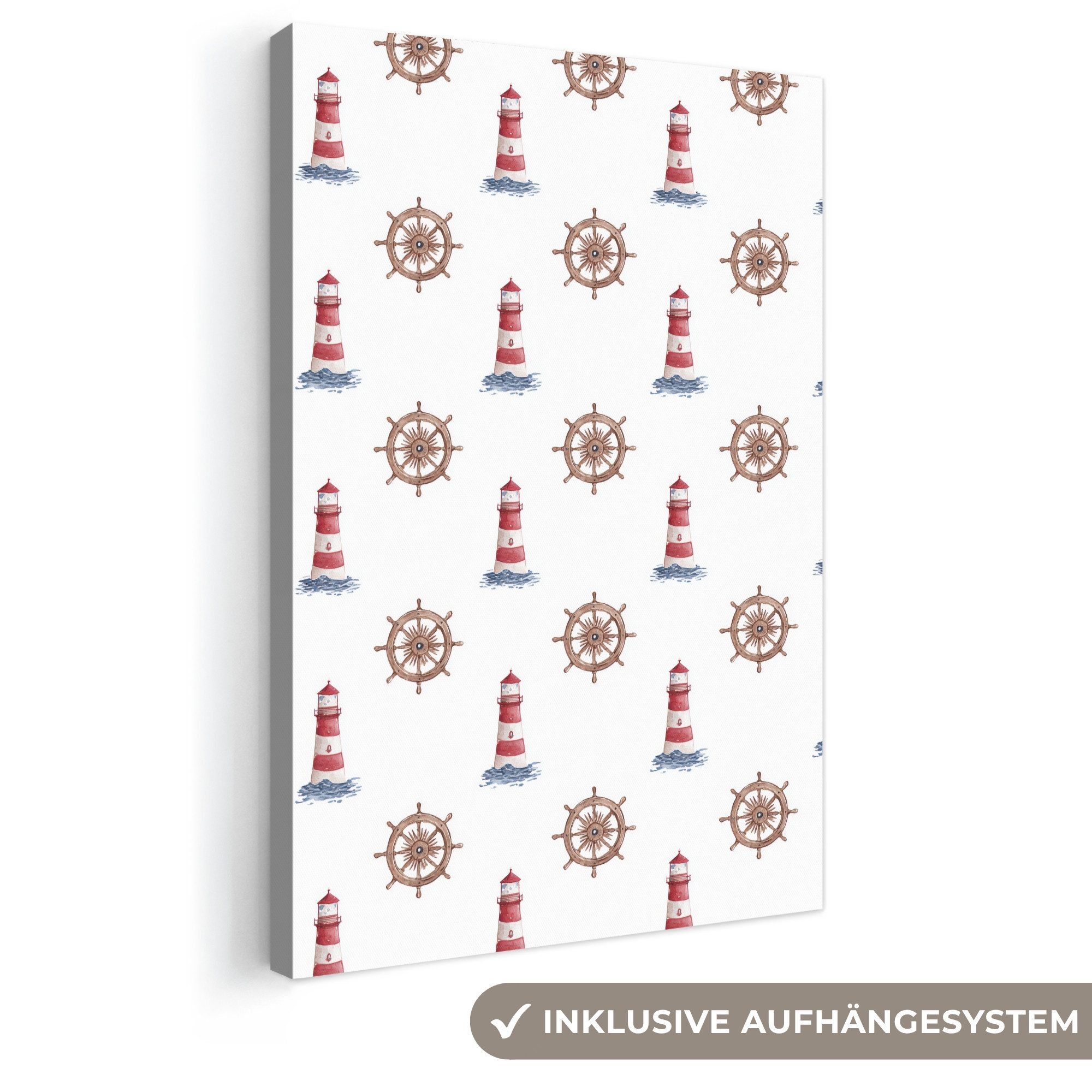 OneMillionCanvasses® Leinwandbild Nautisch - Klassisch - Rot, Fotodruck (1 St), Leinwand Canvas Wandbild, Wanddekoration 20x30 cm