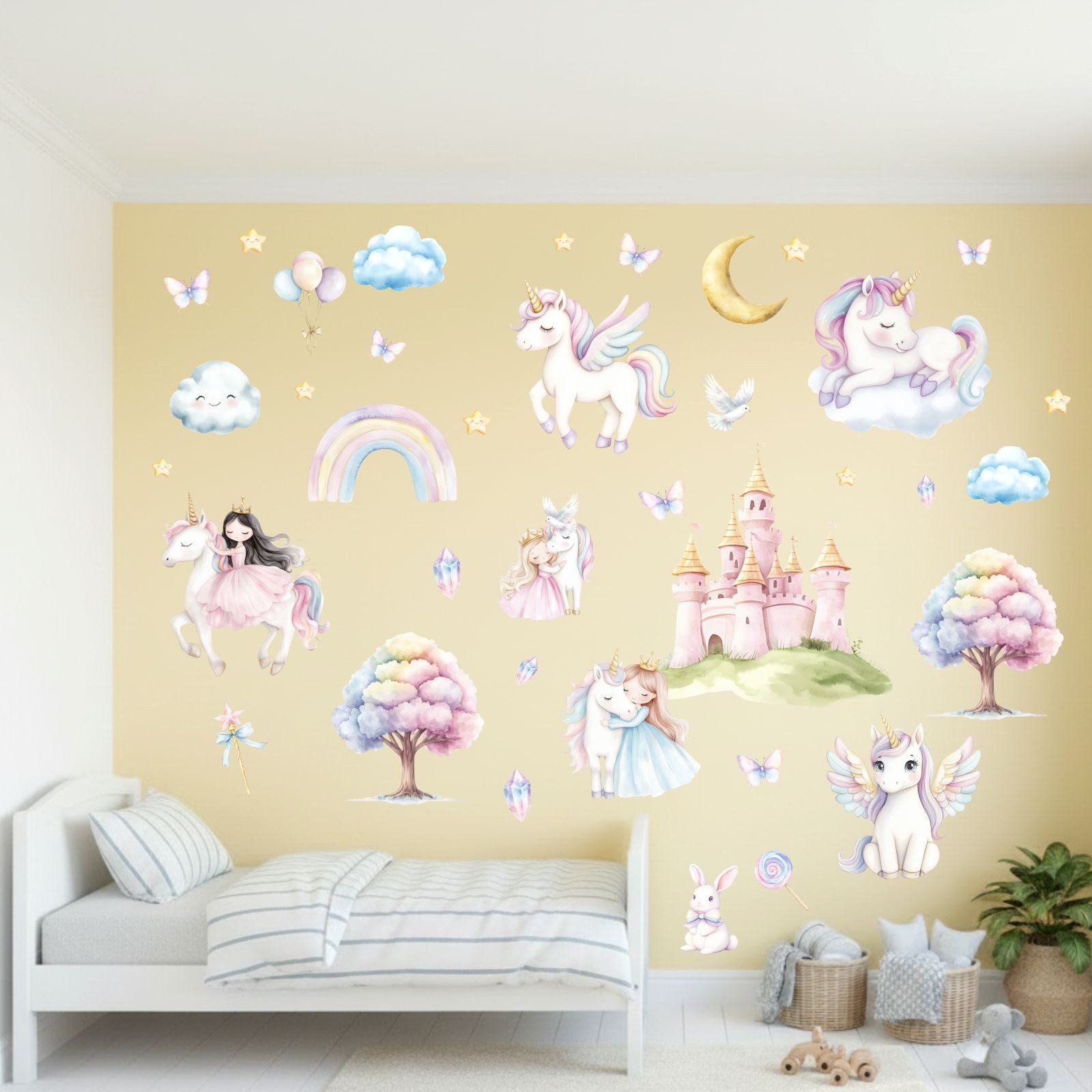 nikima Wandtattoo 273 Wandtattoo Einhorn Schloss Prinzessin