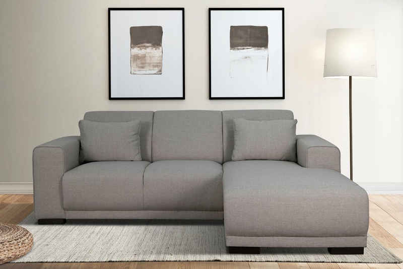 Home affaire Ecksofa Bornholm incl. 2 Kissen, Stellmaße 234x162 cm L-Form, Recamiere wahlweise links oder rechts bestellbar