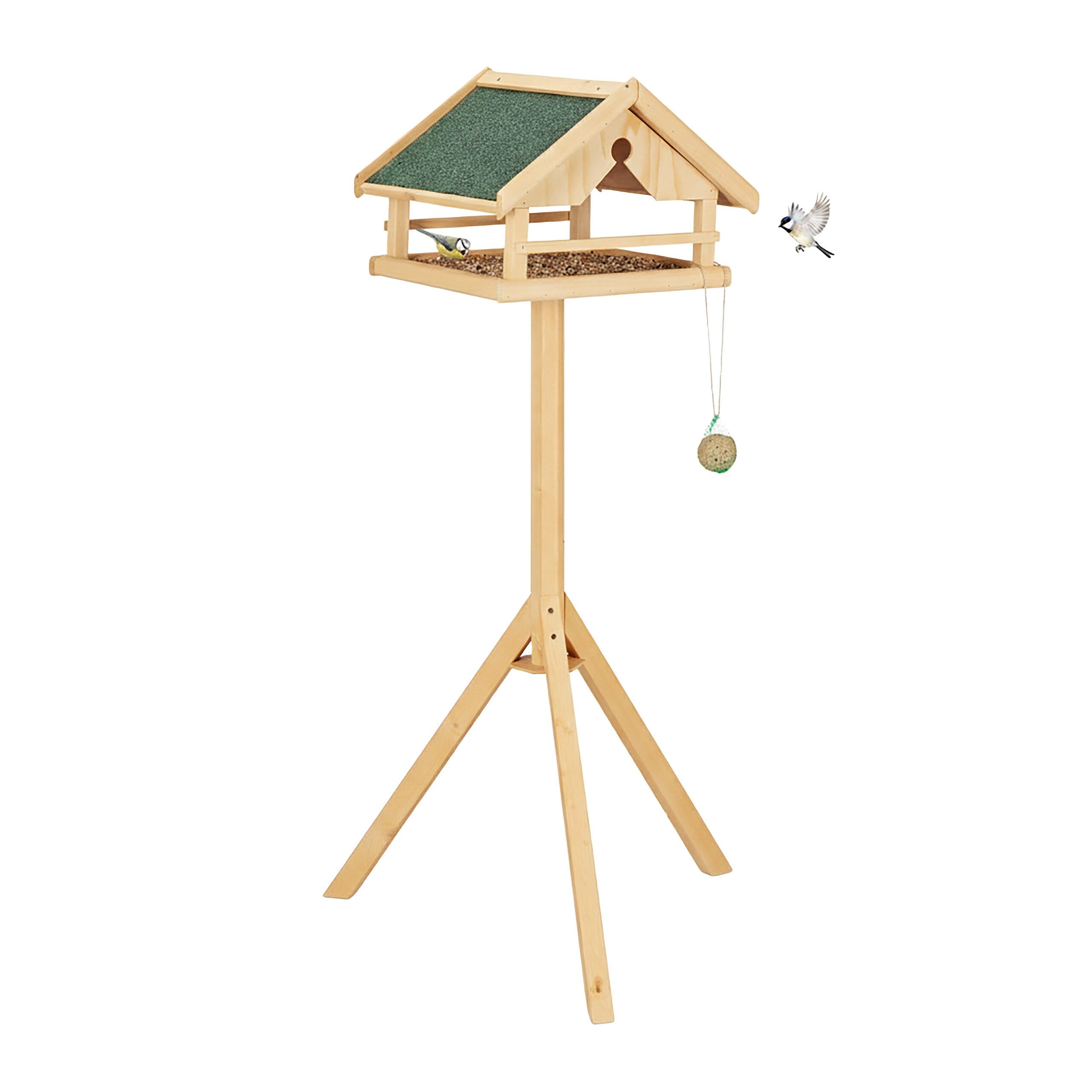 relaxdays Vogelhaus Vogelfutterhaus mit Dreibein, natur günstig online kaufen