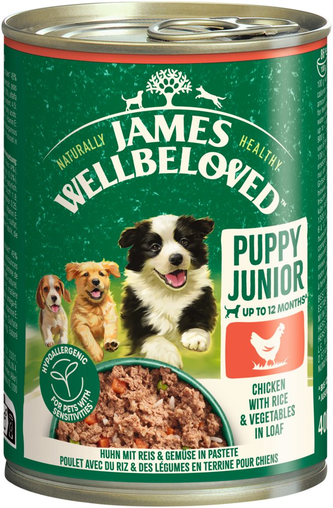 James Wellbeloved JAMES WELLBELOVED™ Hund Dose Junior Huhn Pastete 6 x 400g, Nassfutter für: Hunde