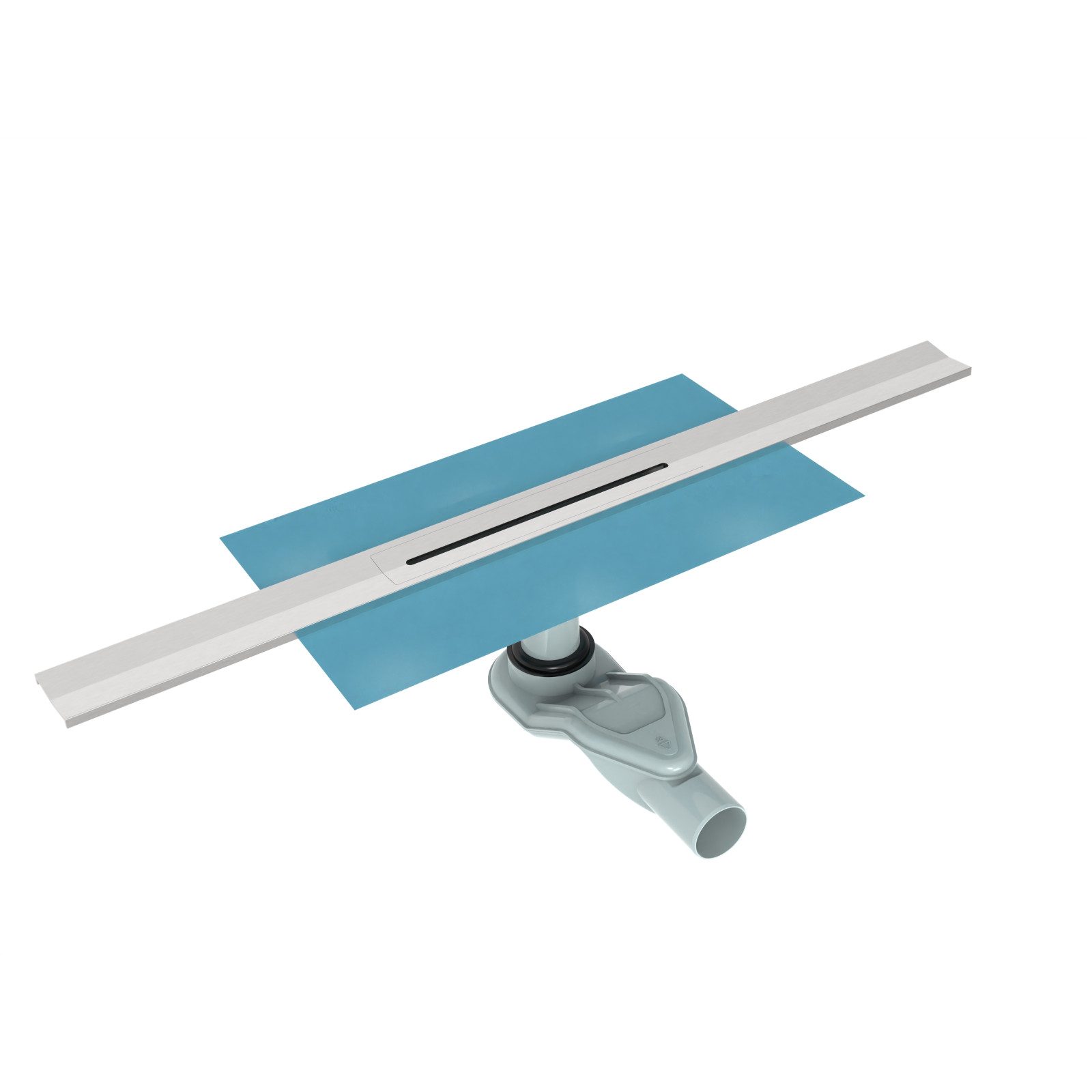 WITEN&NOCK Duschrinne 90cm Komplettset Kürzbare Ablaufrinne 60-90cm 360° Siphon DN40/DN50