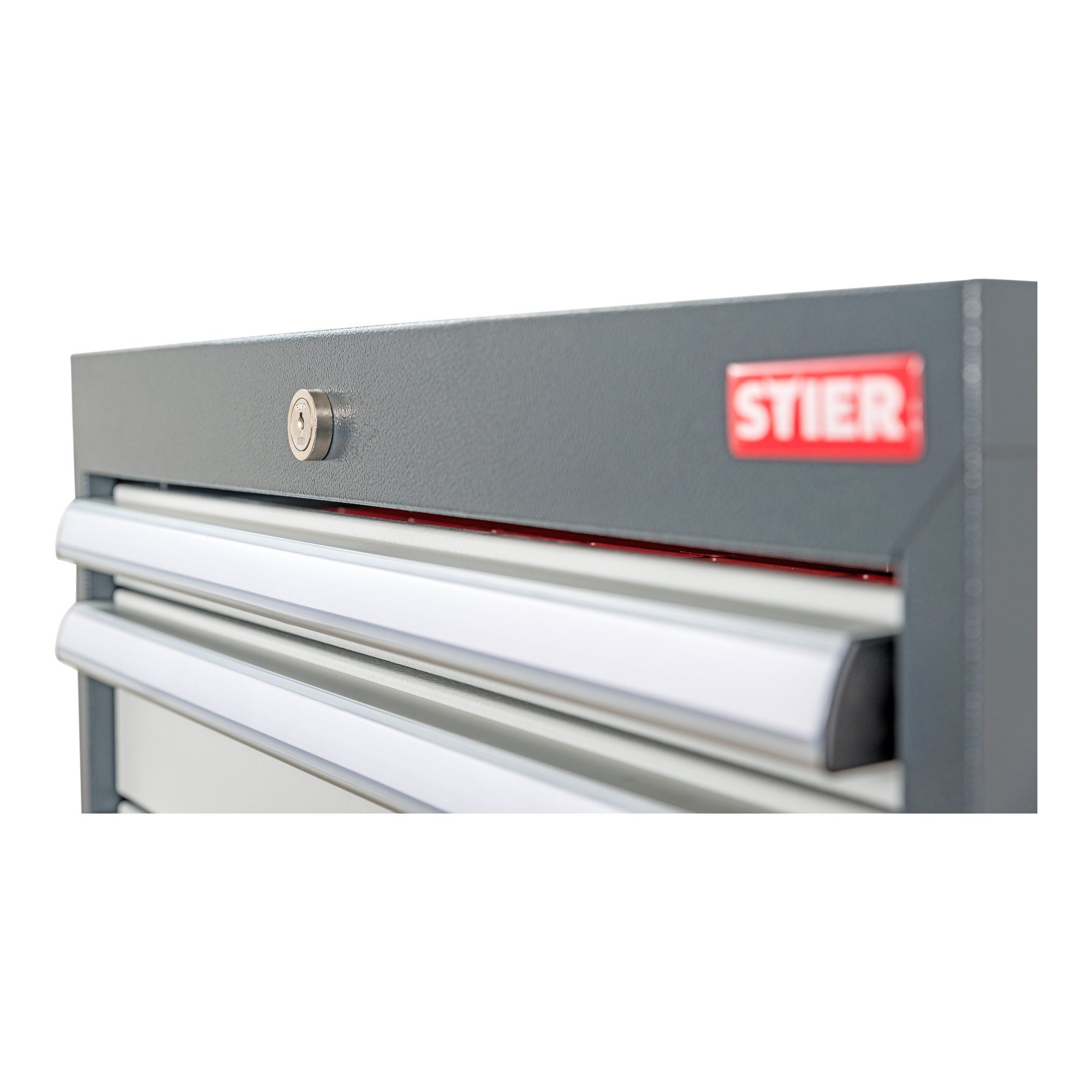 Stier Werkzeugschrank STIER Schubladenschrank mit 9 Schubladen BxTxH 900x575x1020 mm RAL 701