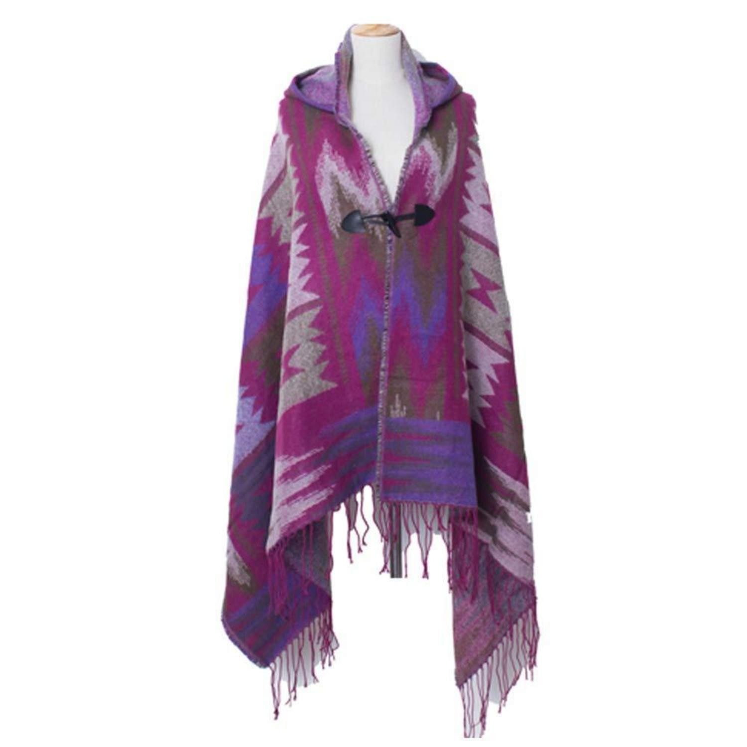 LuxusKollektion Poncho Cape Damen Kaschmir Blend Rosa (1-St)