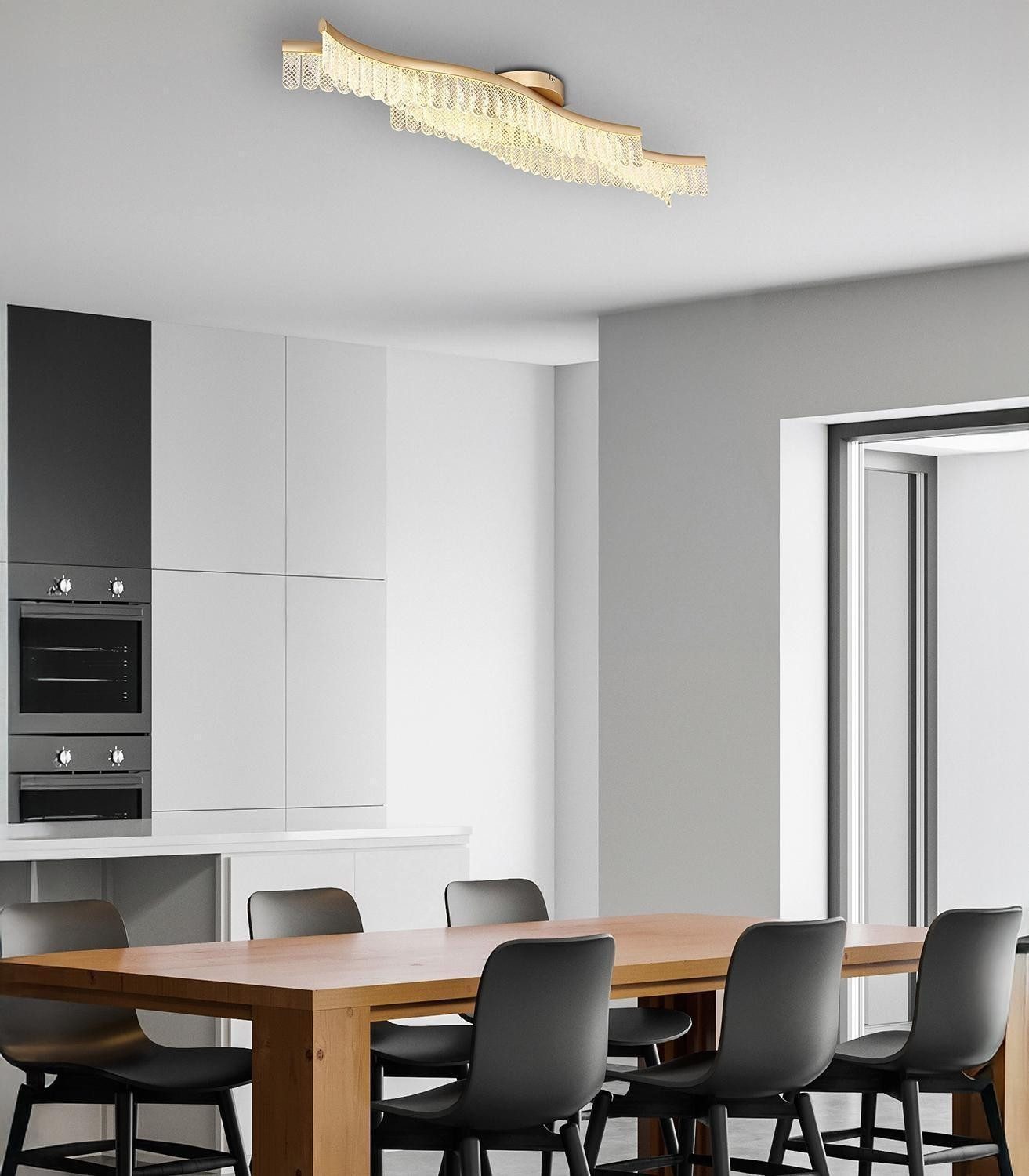 GLOBO LIGHTING LED Deckenleuchte JULIET, Goldgelb matt, Transparent, Metall günstig online kaufen