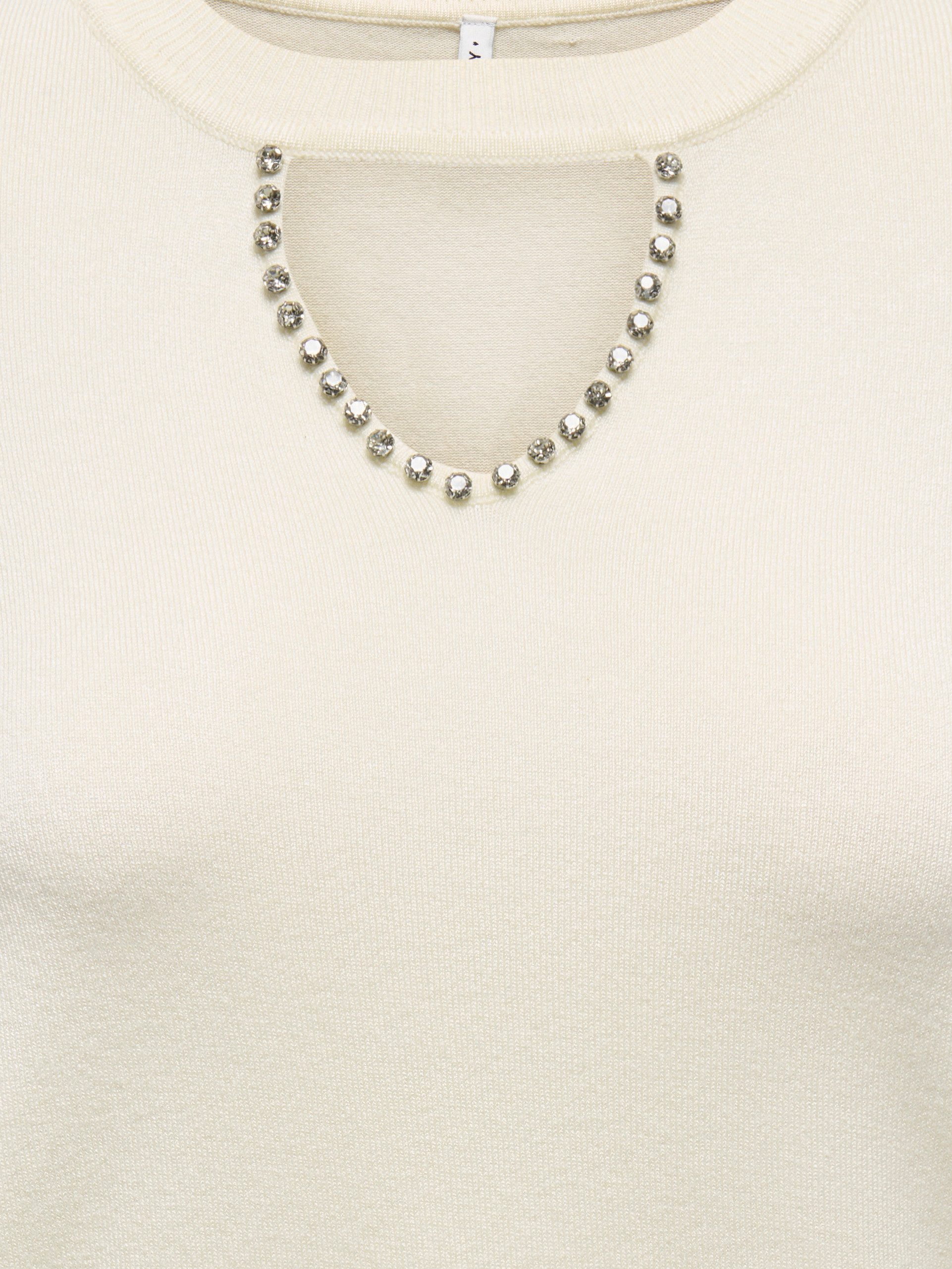ONLY Rundhalspullover ONLVENICE LIFE LS PEEKABOO BLING CC KNT