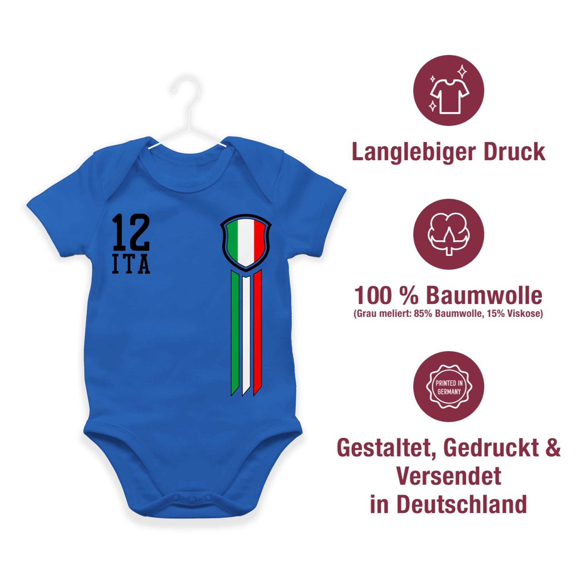 Shirtracer Shirtbody 12 Mann Italien 2026 Fussball WM Fanartikel Baby
