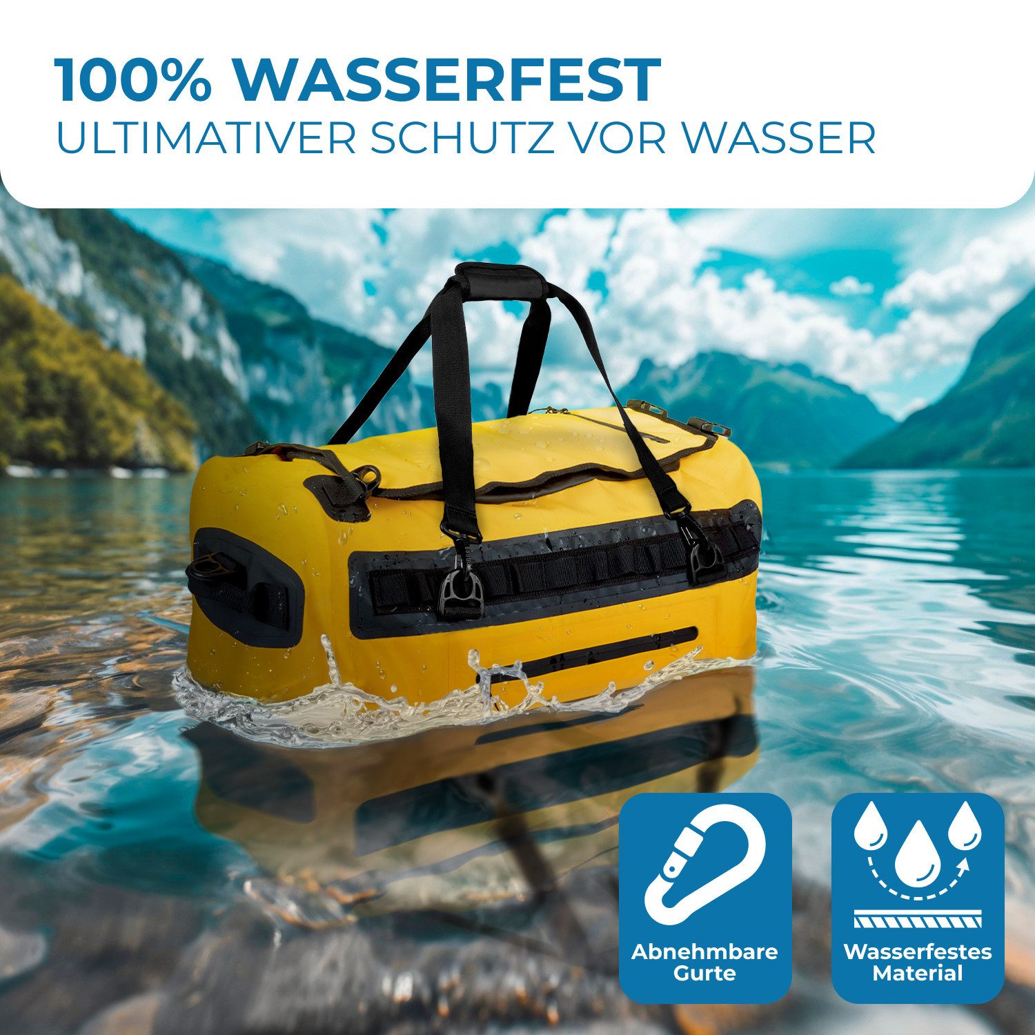 Styngard Reisetasche Hamburg, mit Rucksackfunktion - Wasserfester Seesack mit Rucksackfunktion