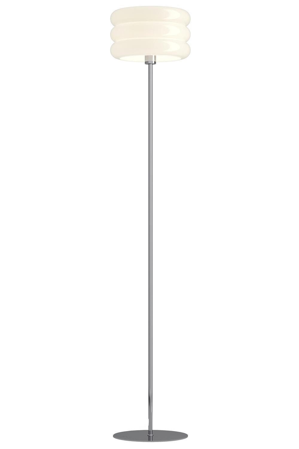 EGLO Stehlampe TORTORA, Chromfarben, Weiß, Glas, Metall, ohne Leuchtmittel, Ø 30 x H 153 cm
