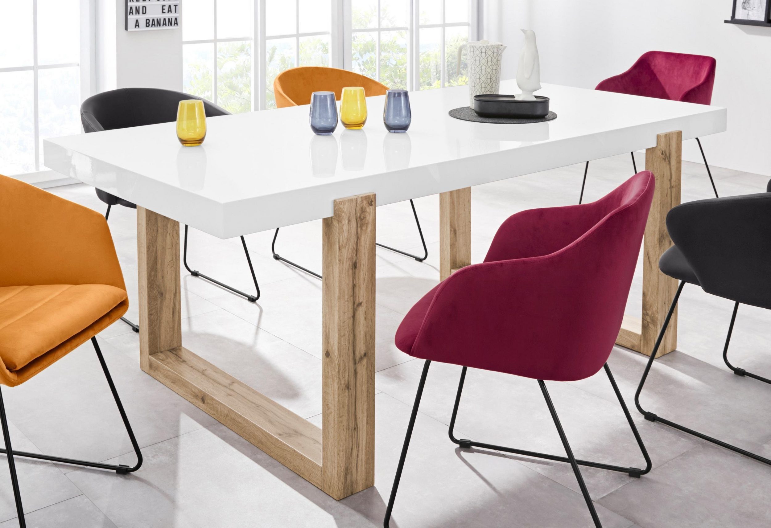 loft24 Esstisch Samir, Tisch weiß aus MDF in Hochglanz Optik, Breite 200 cm günstig online kaufen