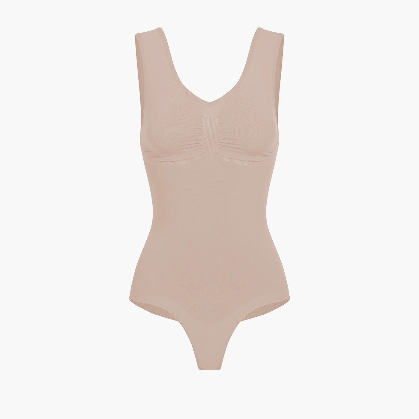 cfab (creamy fabrics) Shaping-Body Tank Bodysuit Sculpting Shapewear mit String-Beige-XS (1-tlg)