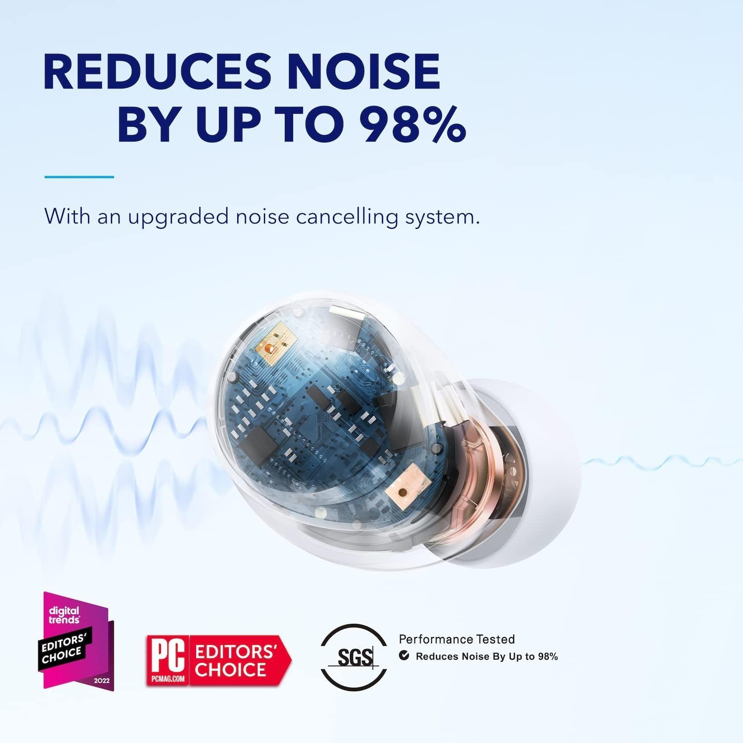 Space SoundCore Weiß Bluetooth-Kopfhörer Earbuds) (Kabellose A40