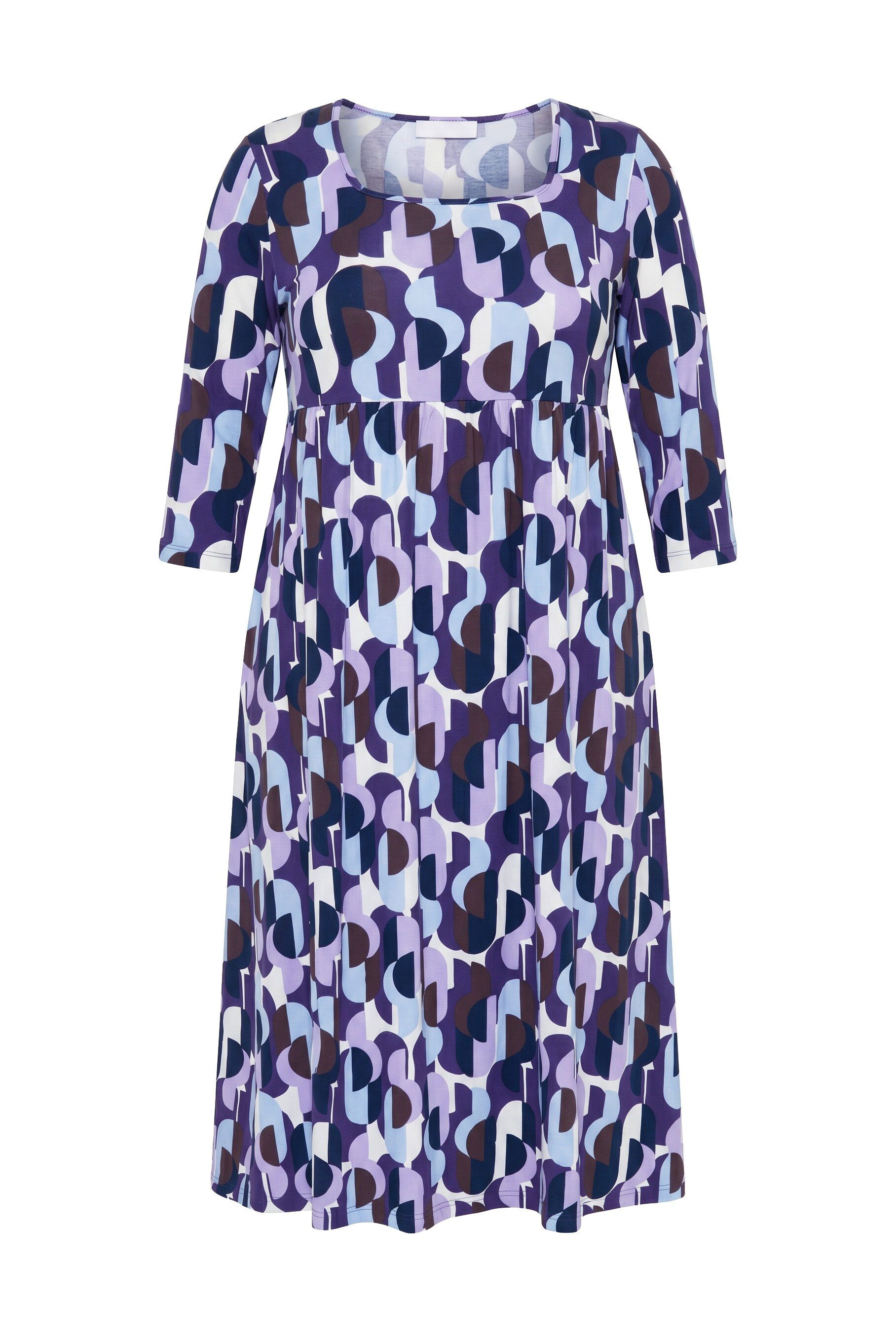Ulla Popken Maxikleid Maxikleid grafischer Druck Carré-Ausschnitt