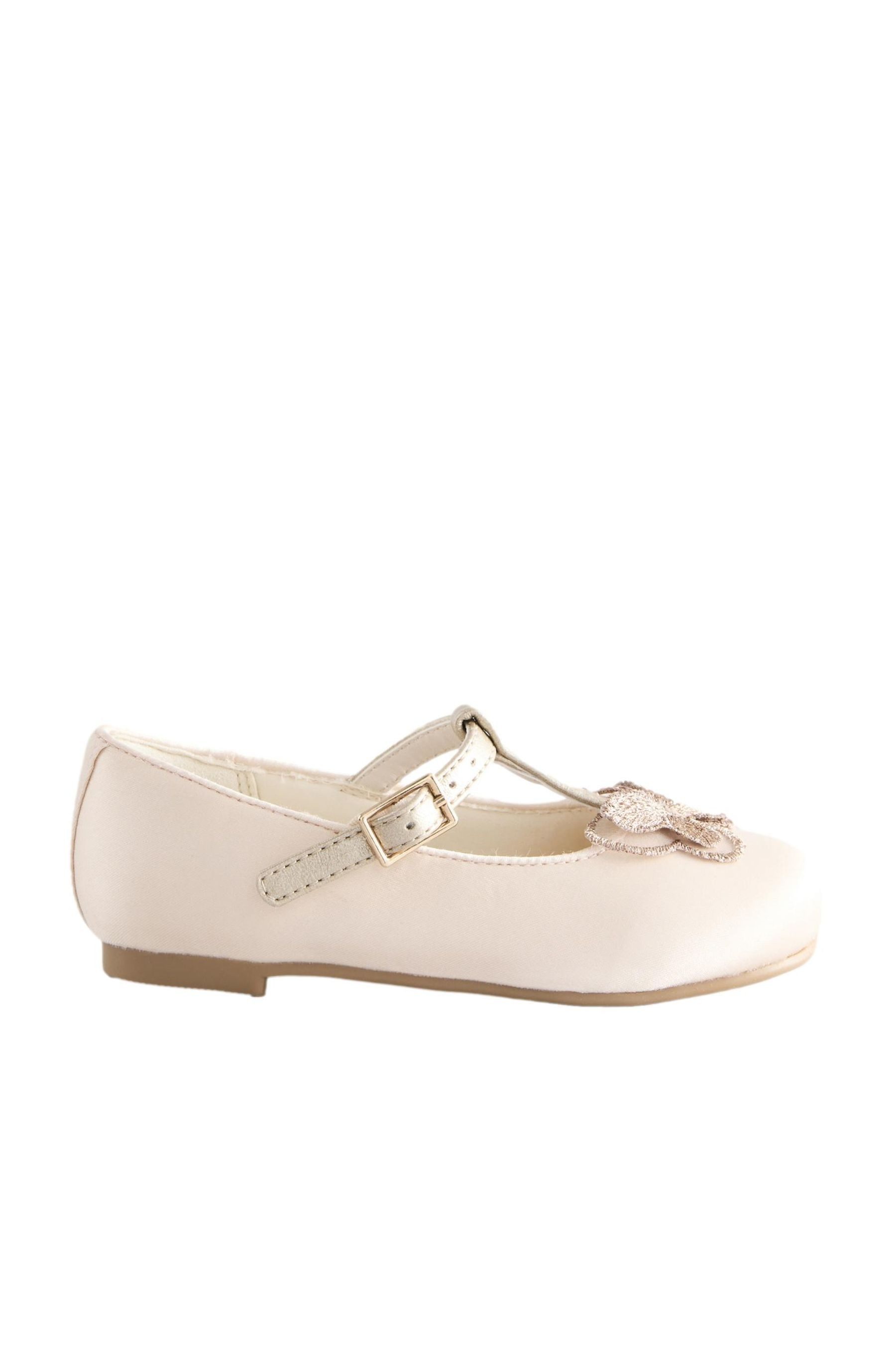 Festliche Satin-Schuhe mit T-Steg, Schmetterling T-Strap-Sandale