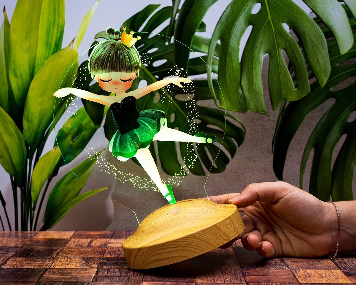 Geschenkelampe LED Nachttischlampe Ballerina Nachtlicht 3D günstig online kaufen