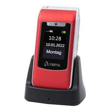 OLYMPIA OFFICE Style Duo 4G Klapphandy (inklusive Dockingstation, Rentnerhandy mit Bluetooth, rot)
