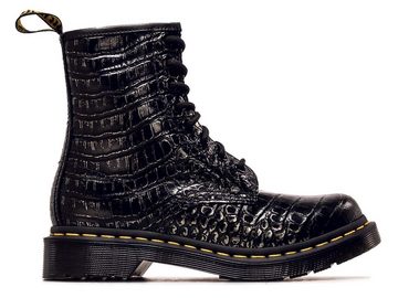 DR. MARTENS 1460 W Gunmetal Wild Croc Emboss Bootsschuh