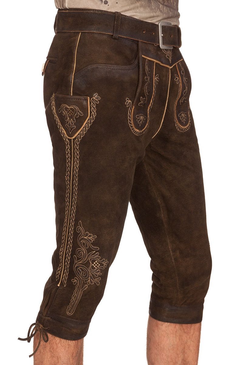 MarJo Trachtenlederhose Kniebundlederhose - SCHORSCHI - dunkelbraun