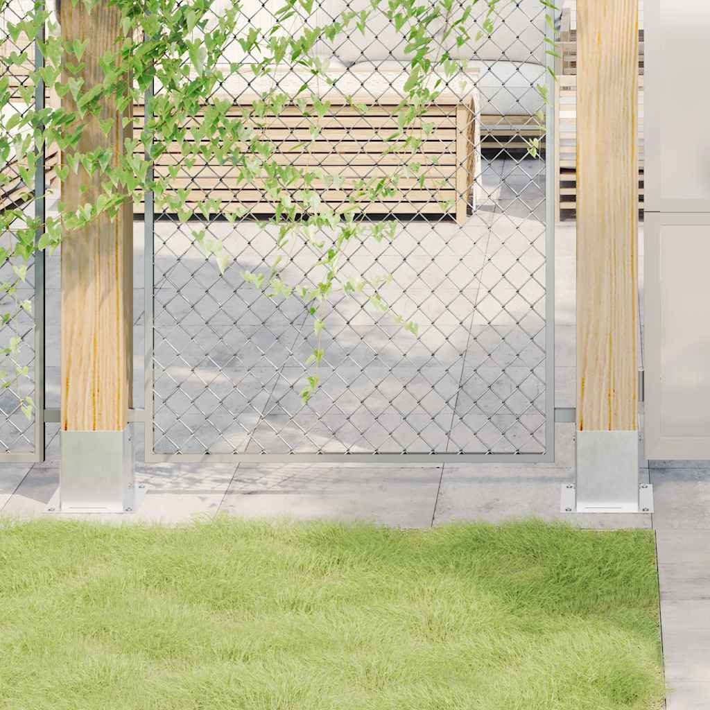 vidaXL Zaunpfosten Pfostenträger Quadratisch 4Stk. Silber 101x101mm Stahl Verzinkt, (4-St)