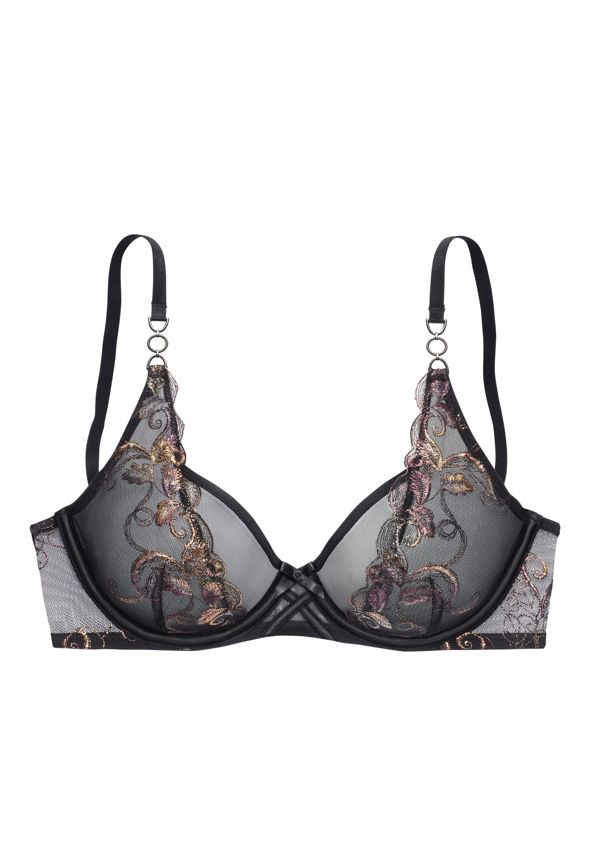 LASCANA Bügel-BH mit Stickerei mit metallisch glänzender Veredelung, sexy Dessous – Bild 2 von 4