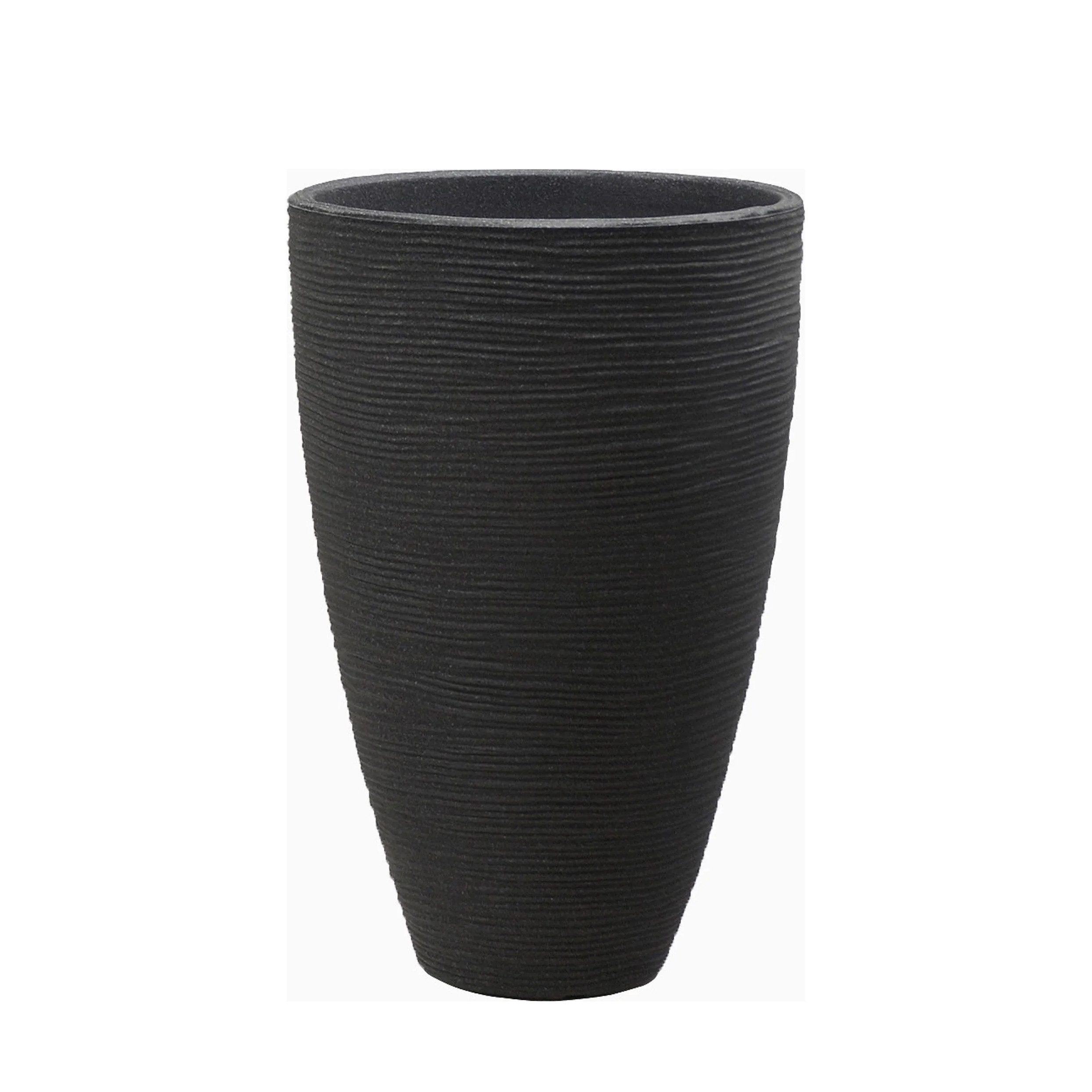 Jelenia Plast Übertopf Pflanzkübel aus Kunststoff in Rillenputz-Optik Ø 28 x H 43 cm